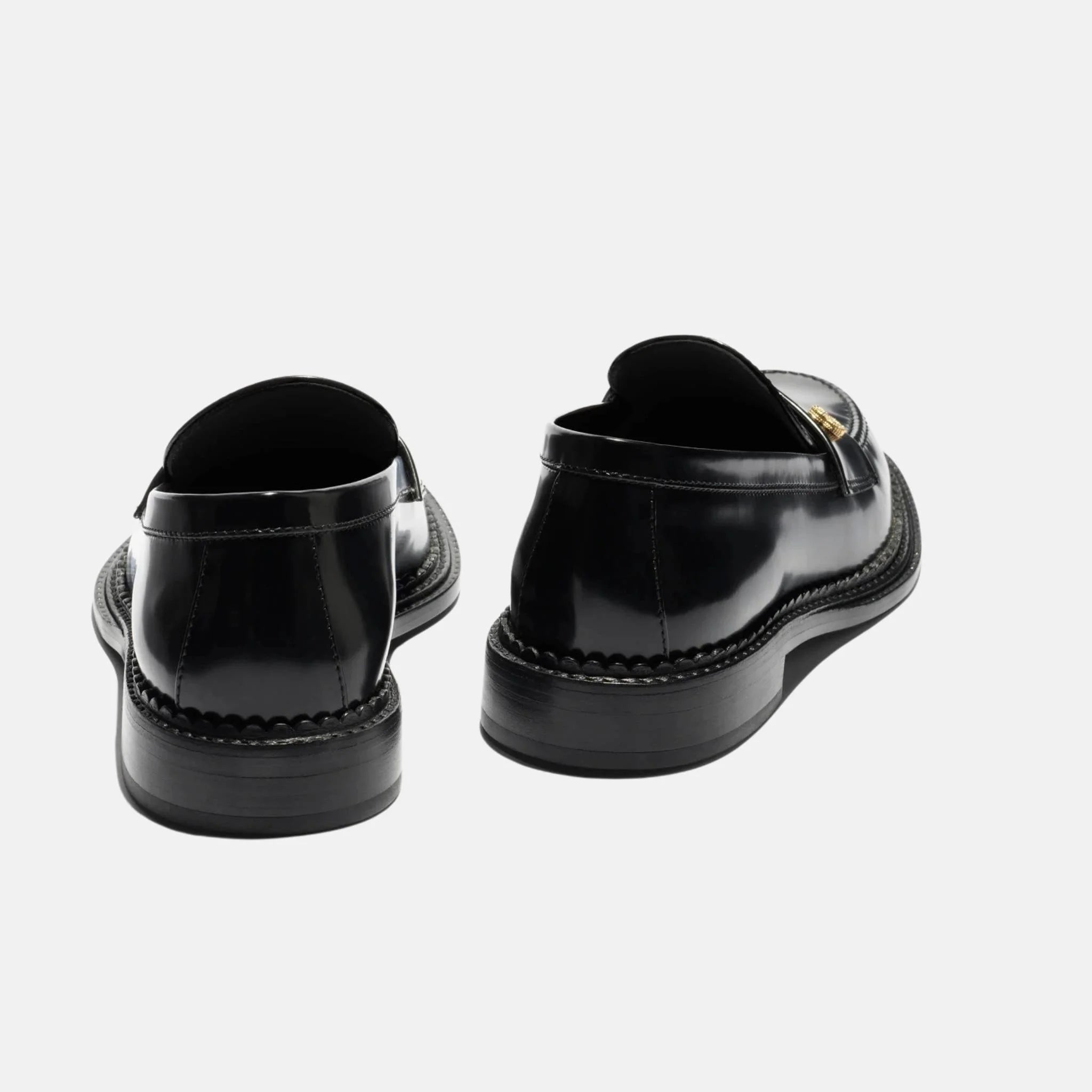 Chanel Moccasins Calfskin, Black, Back