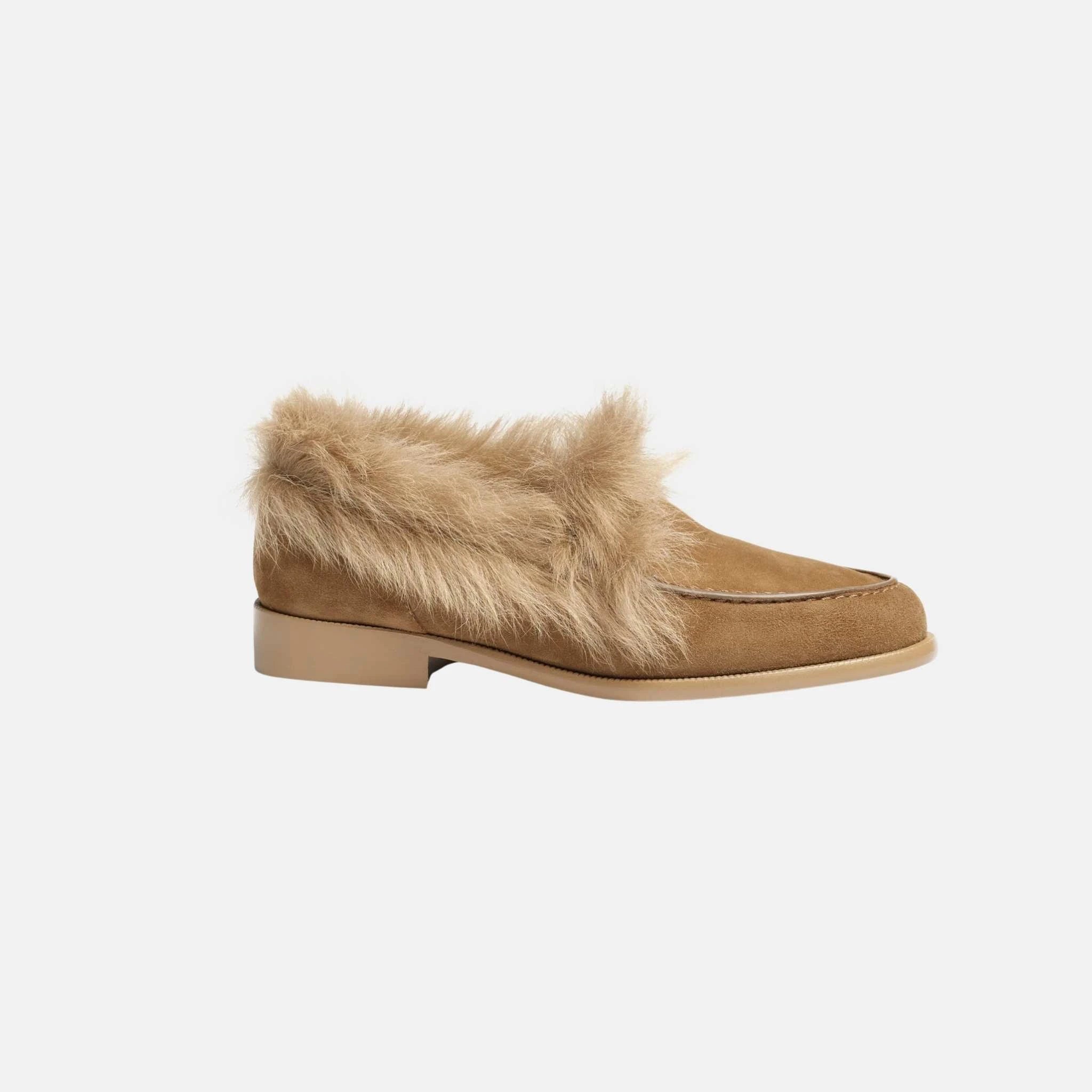 Chanel Moccasins Suede Kidskin And Shearling Lambskin