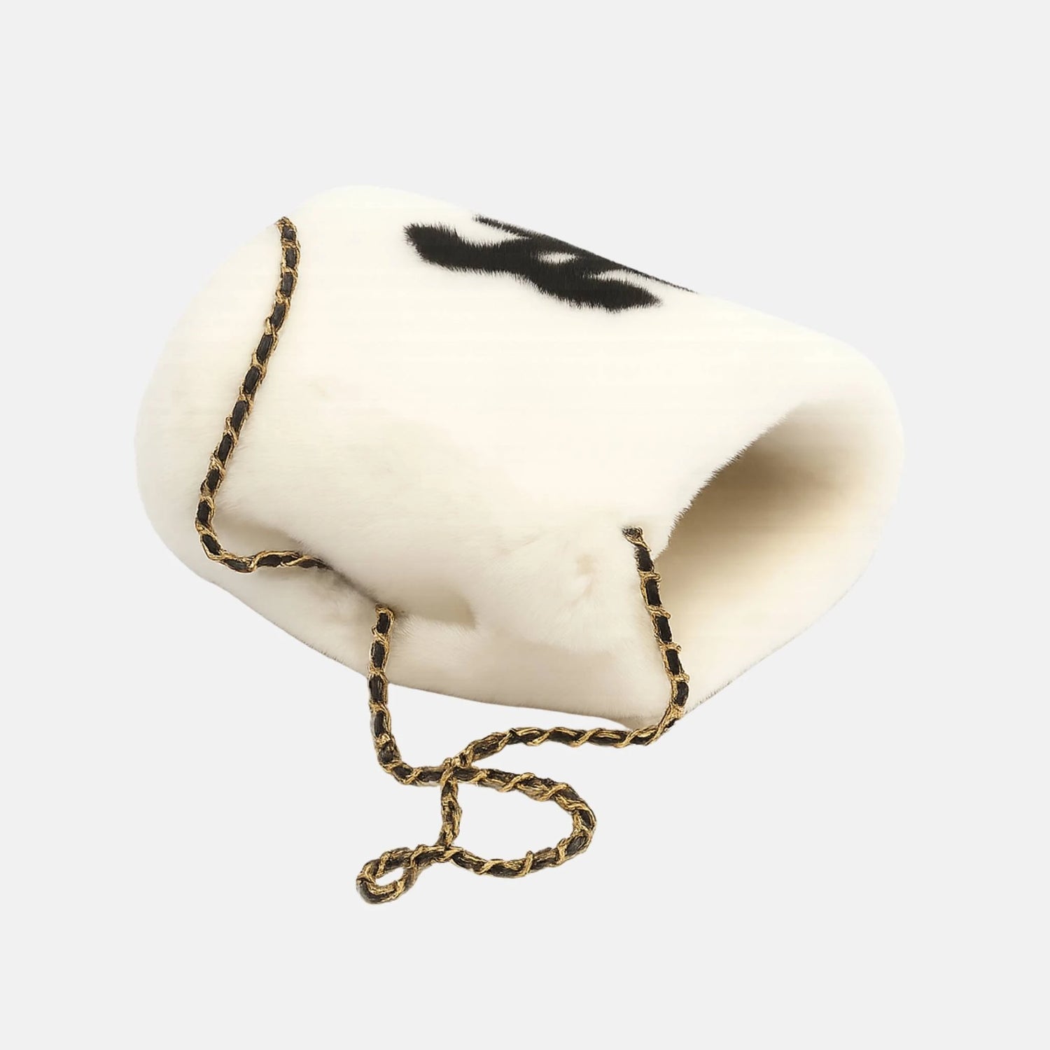 Chanel Muff Shearling Lambskin, Ecru, Side