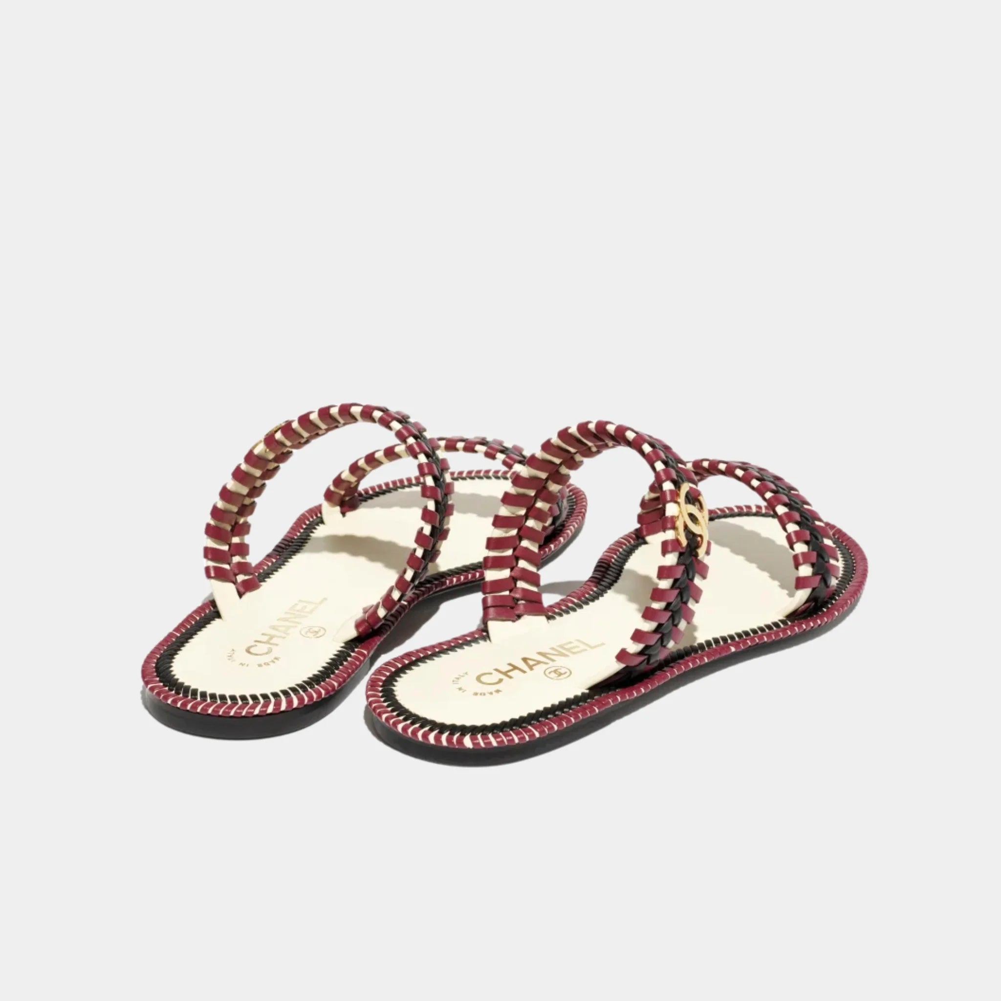 Chanel Mules in Calfskin, White, Black, Burgundy, Back