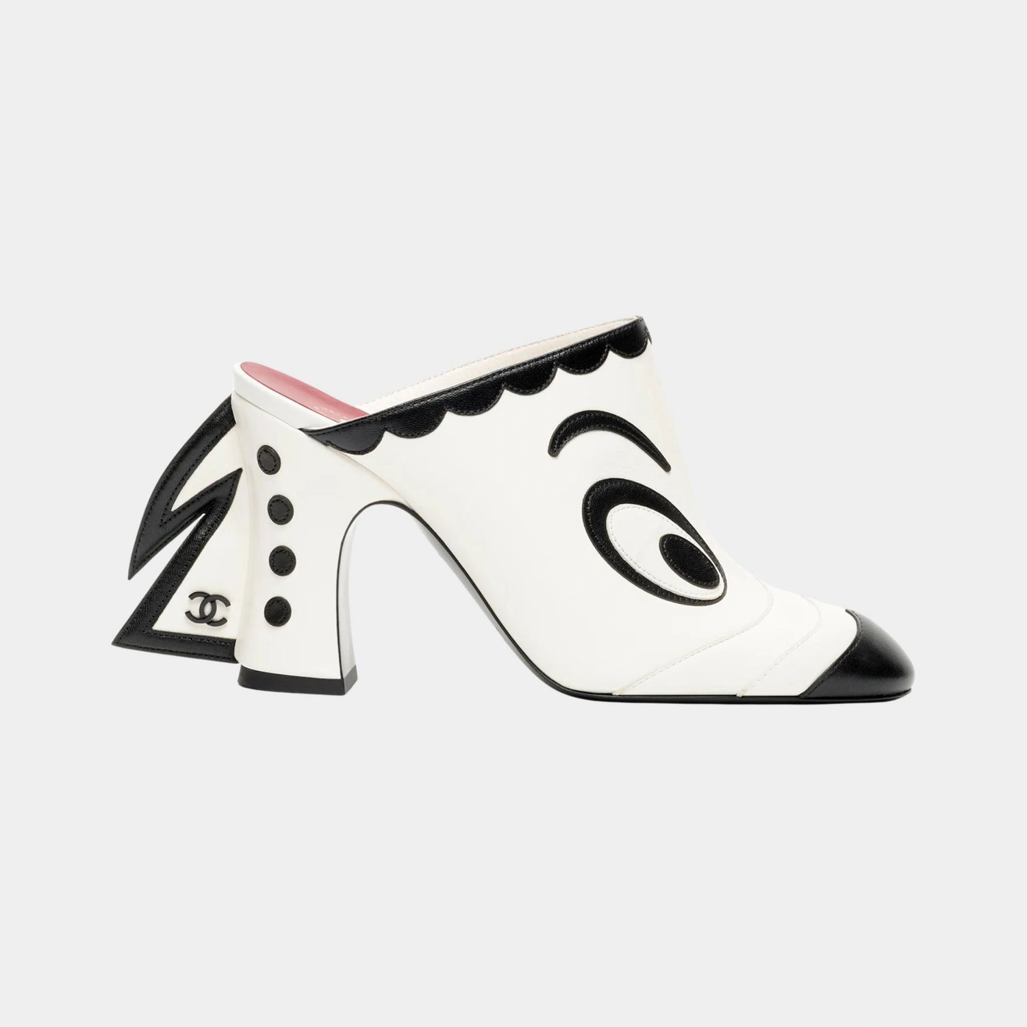 Chanel Mules Lambskin White & Black