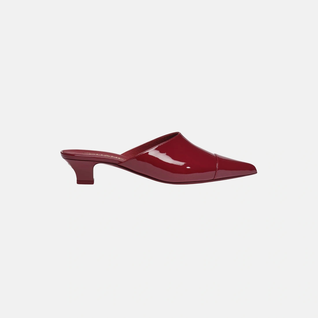 Chanel Mules in Patent Calfskin Burgundy, Side