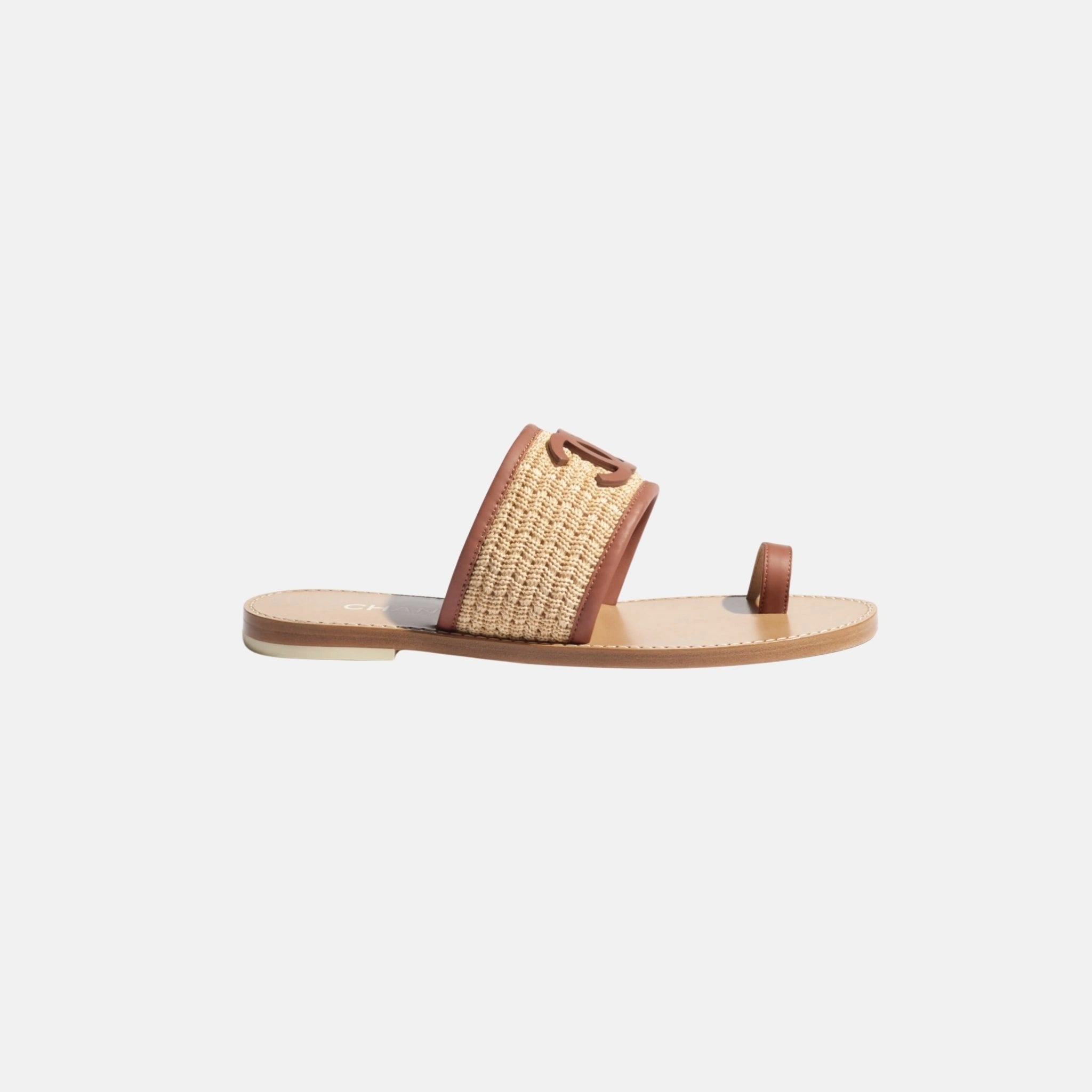 Chanel Mules in Raffia and Lambskin, Side