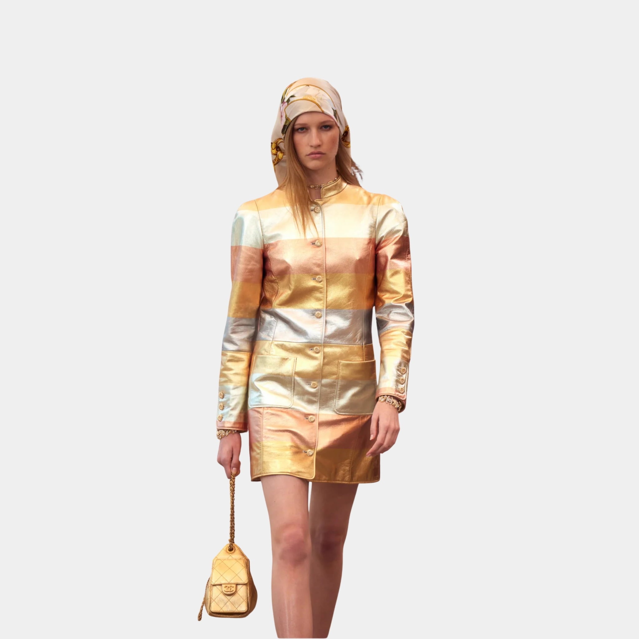 Chanel Multicolour Short Dress in Lambskin, Front