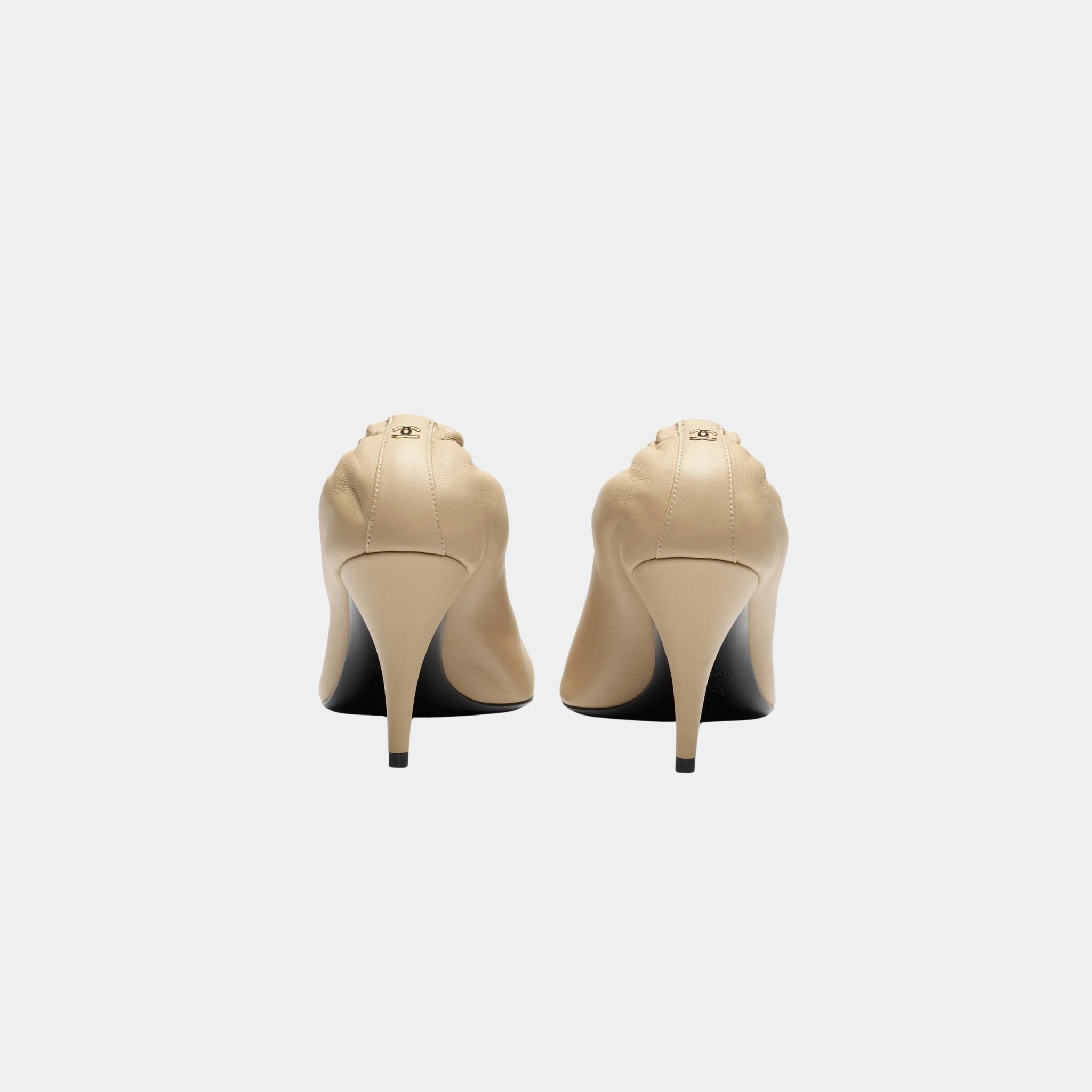 Chanel Pumps in Lambskin, Light Khaki, Back