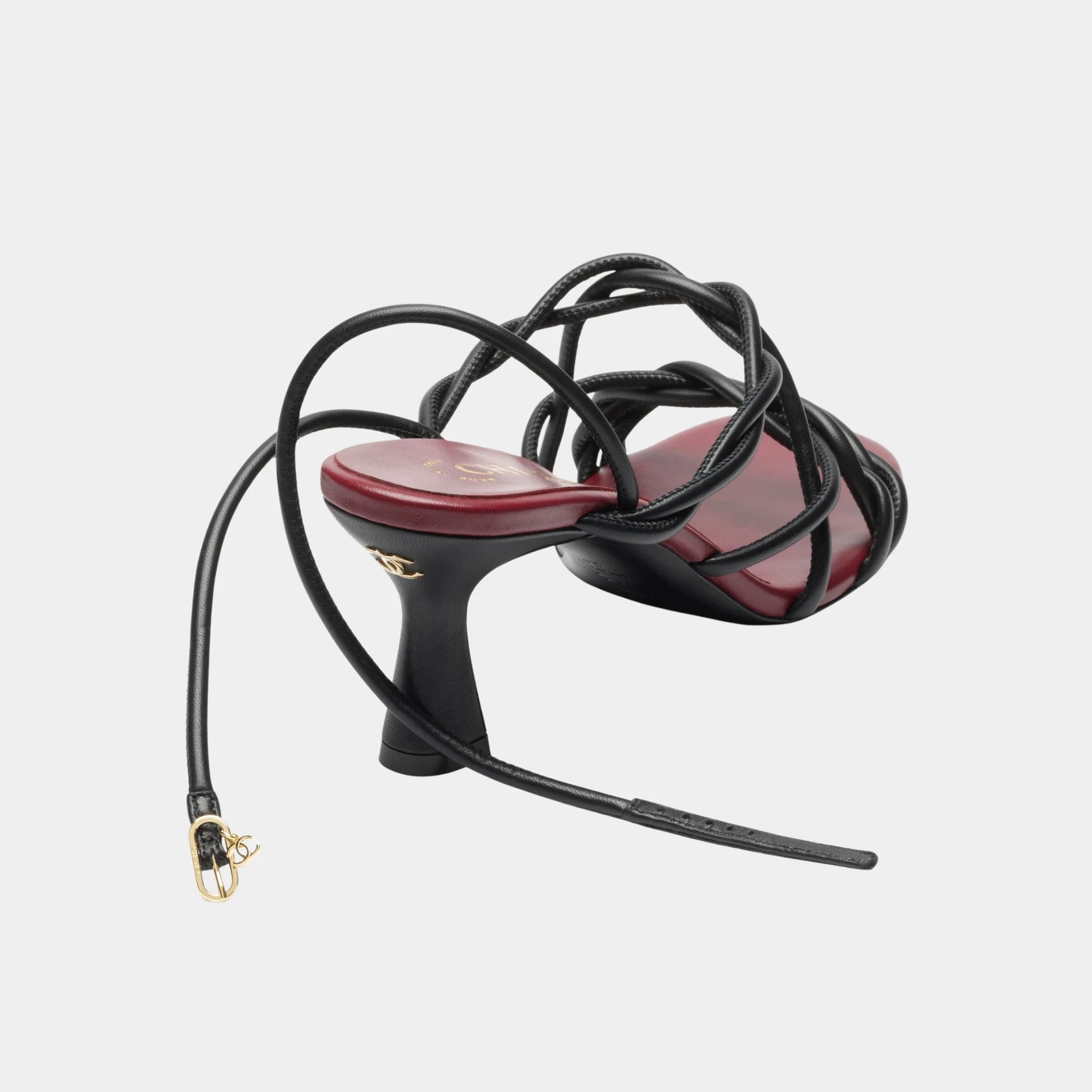 Chanel Sandals in Black Lambskin, Top