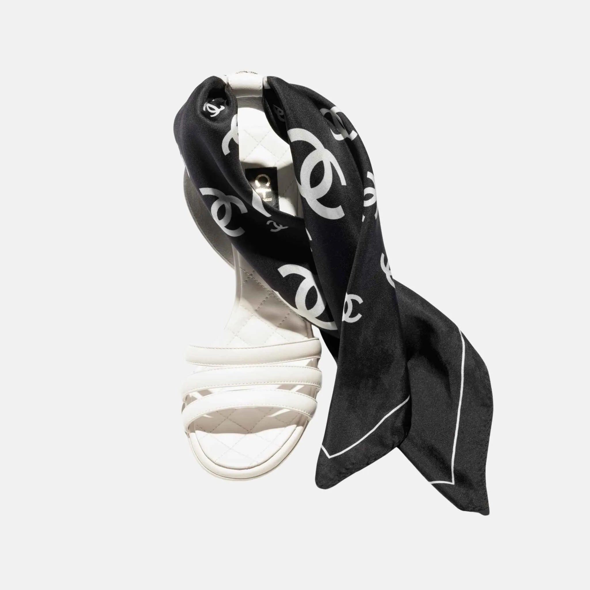Chanel Sandals in Lambskin and Silk, Top