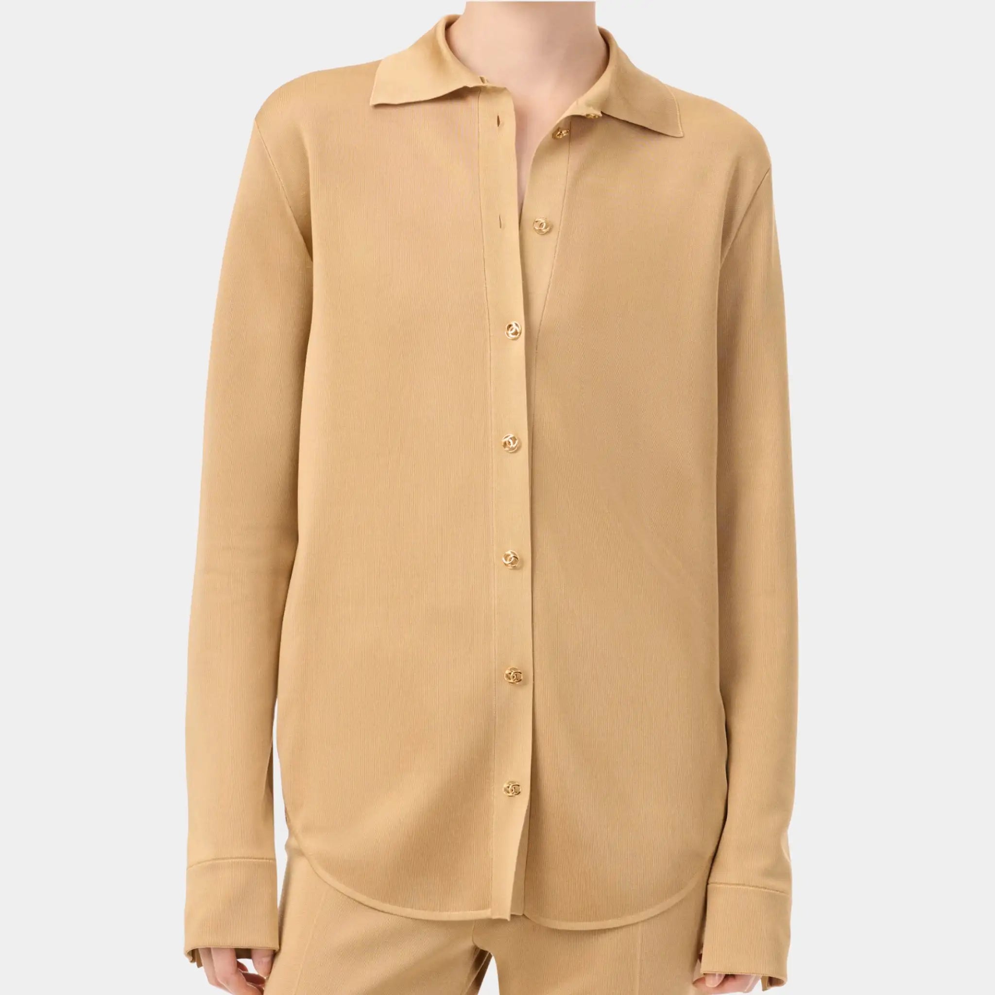 Shirt in Beige Silk
