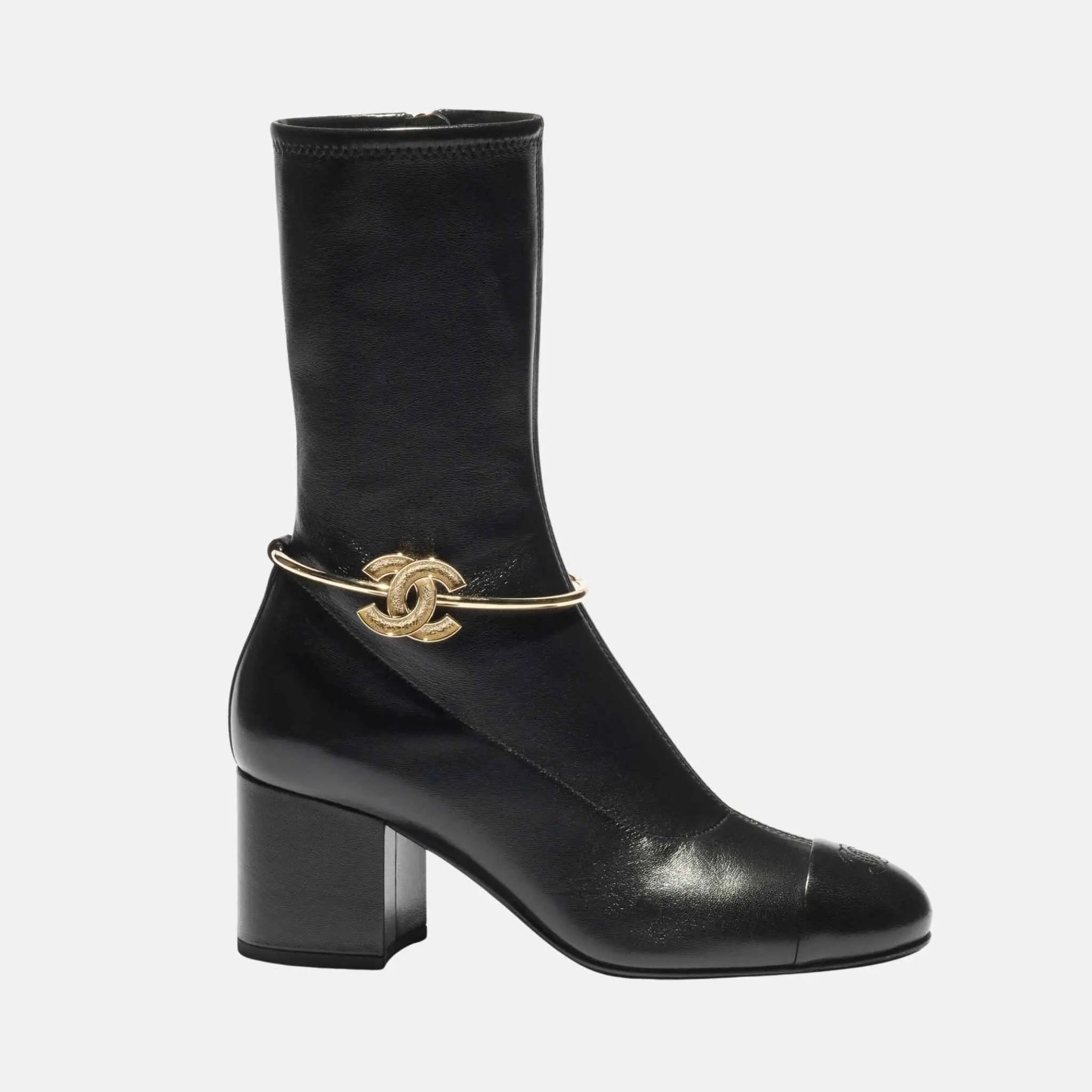 Short Boots in Stretch Lambskin and Lambskin