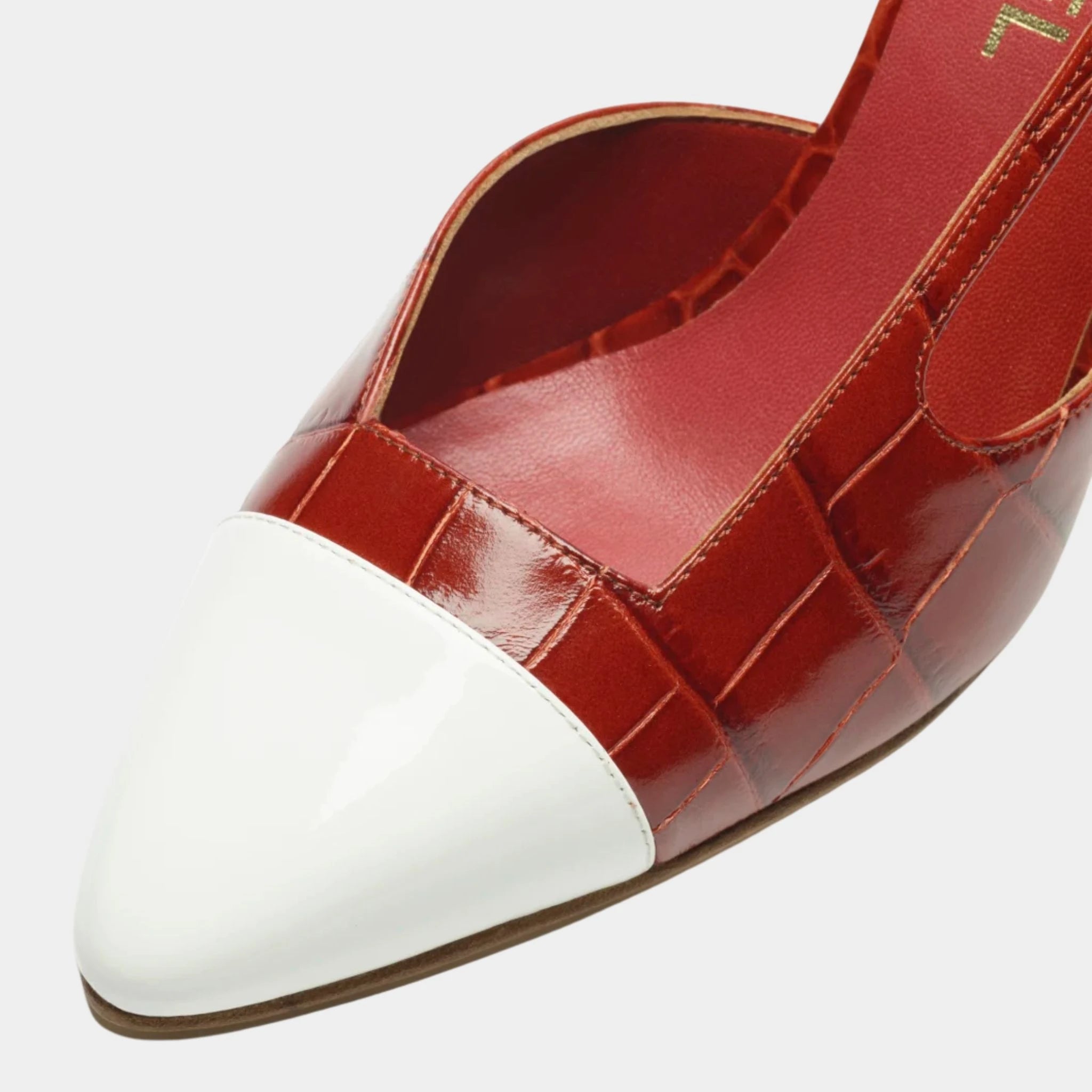 Chanel Slingbacks Crocodile Embossed Calfskin & Patent Calfskin