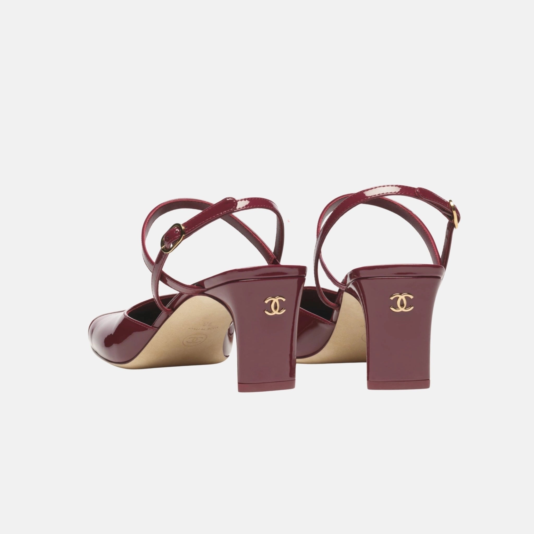 Slingbacks in Patent Calfskin