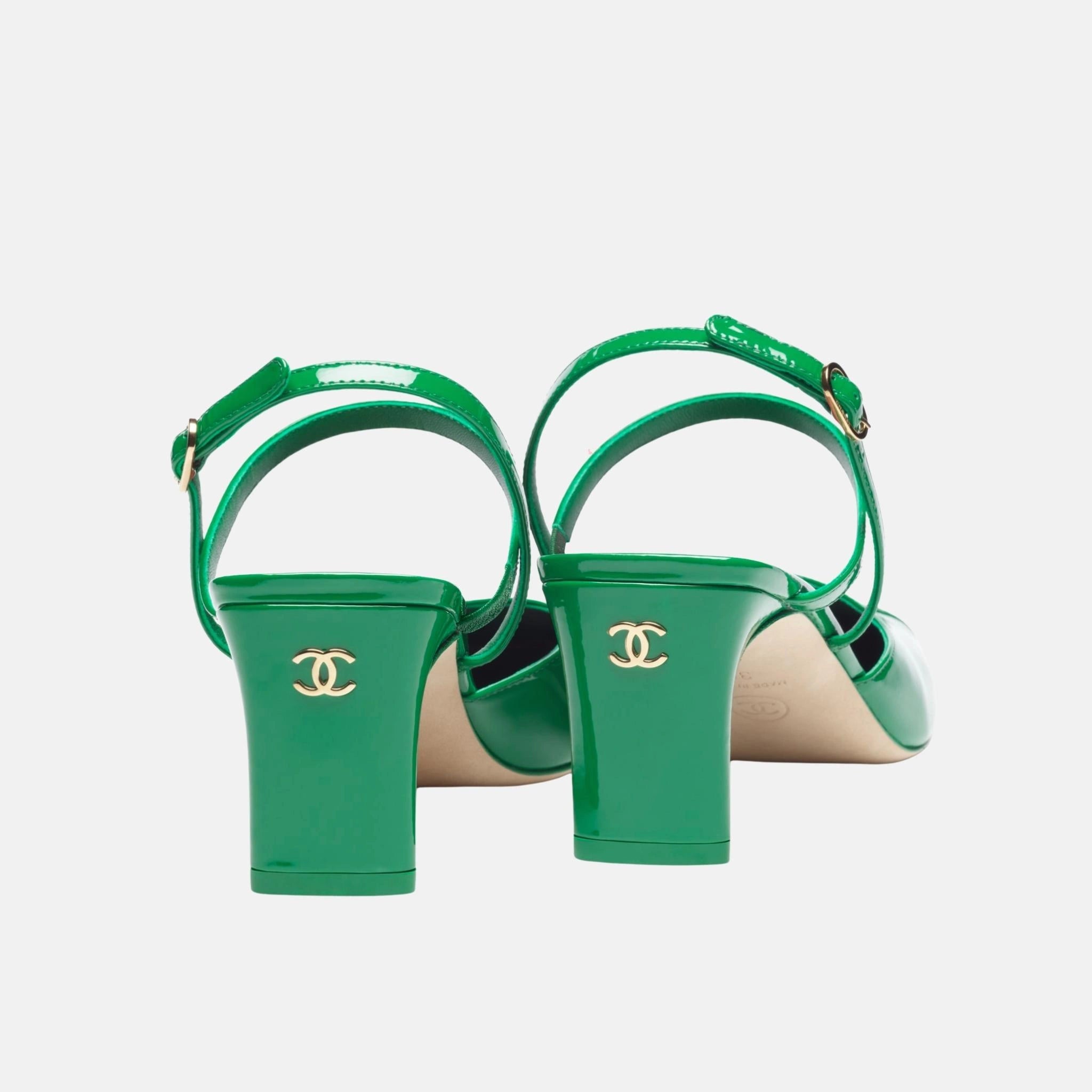 Slingbacks in Patent Calfskin