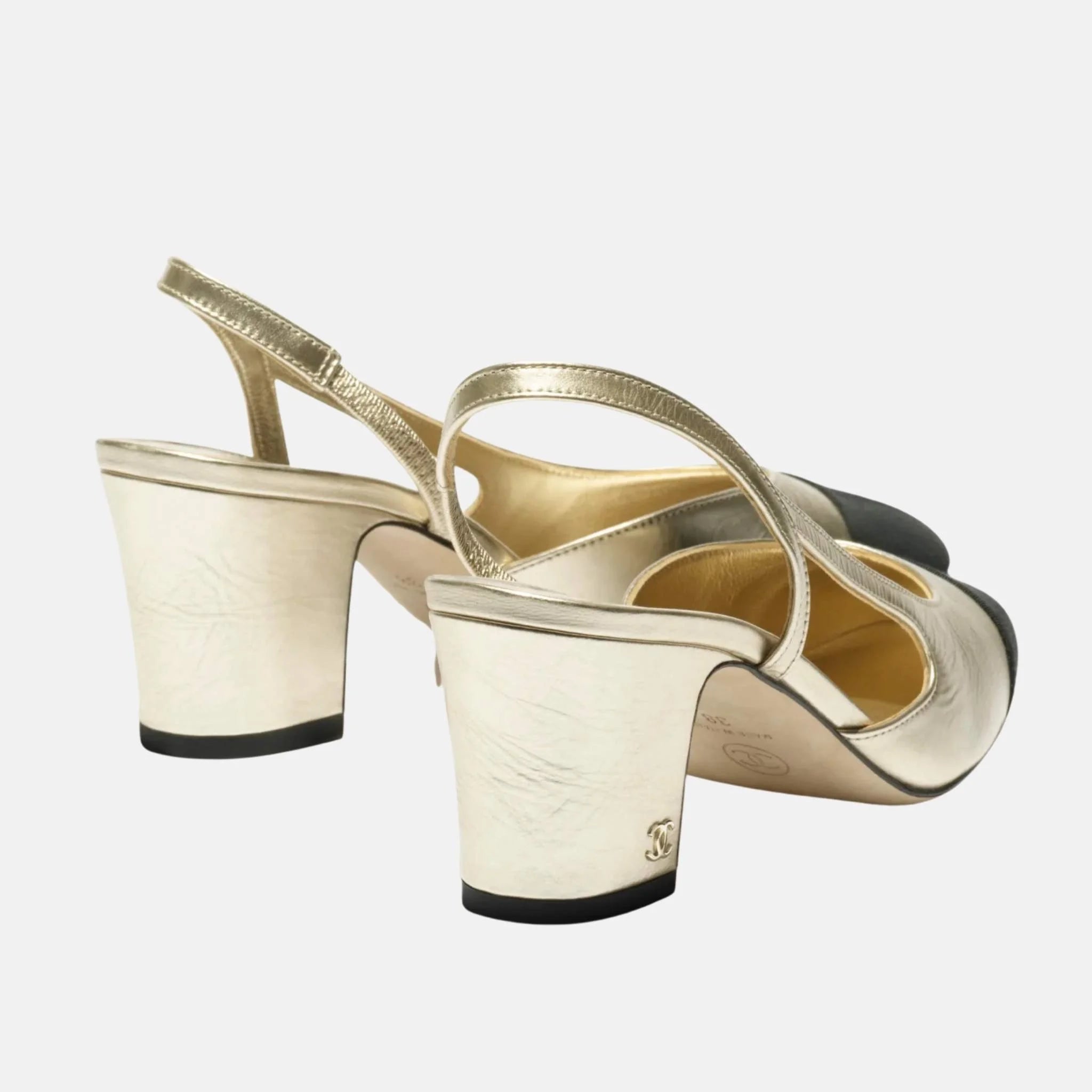 Chanel Slingbacks in Laminated Lambskin and Grosgrain, Back