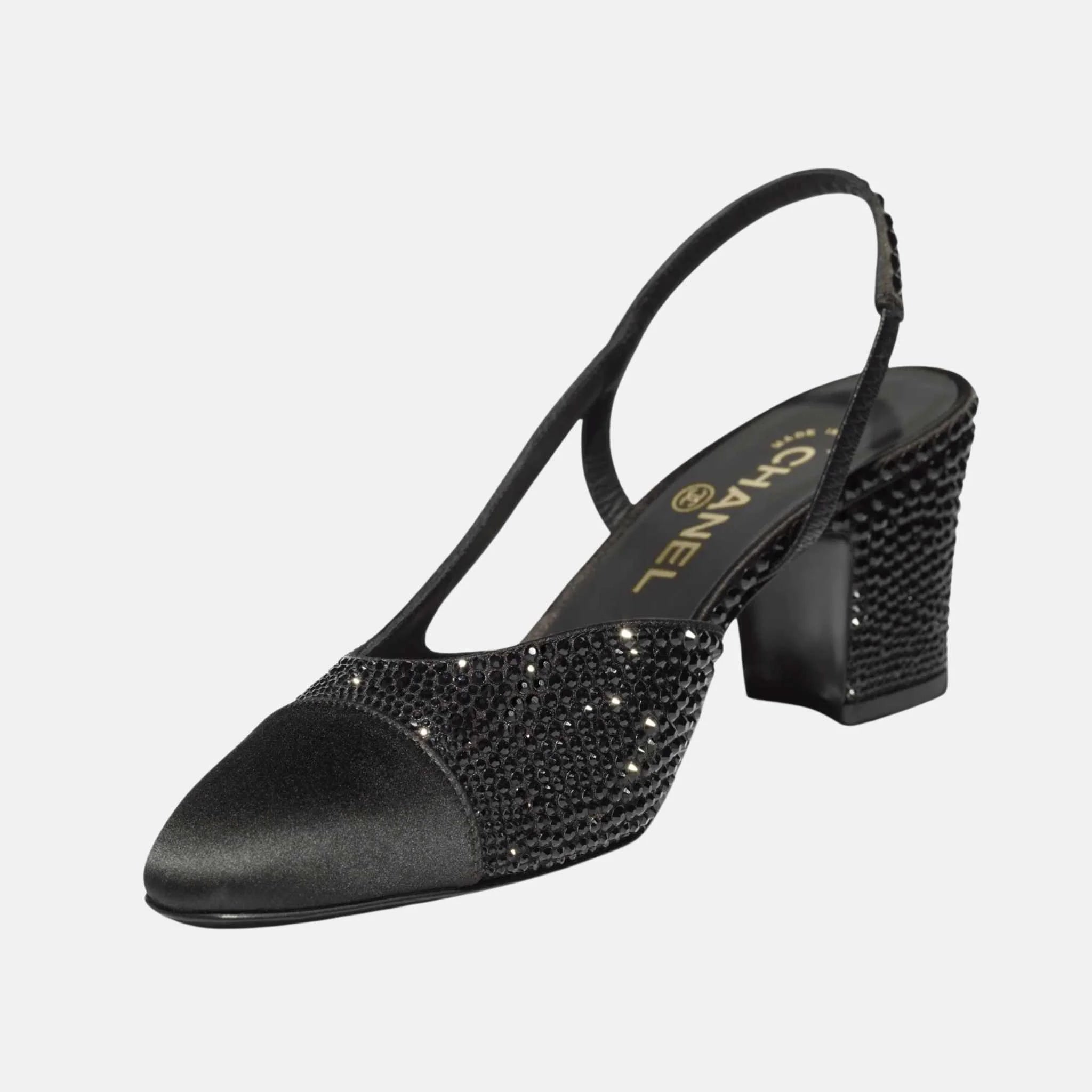 Chanel Slingbacks in Strass and Satin, Front