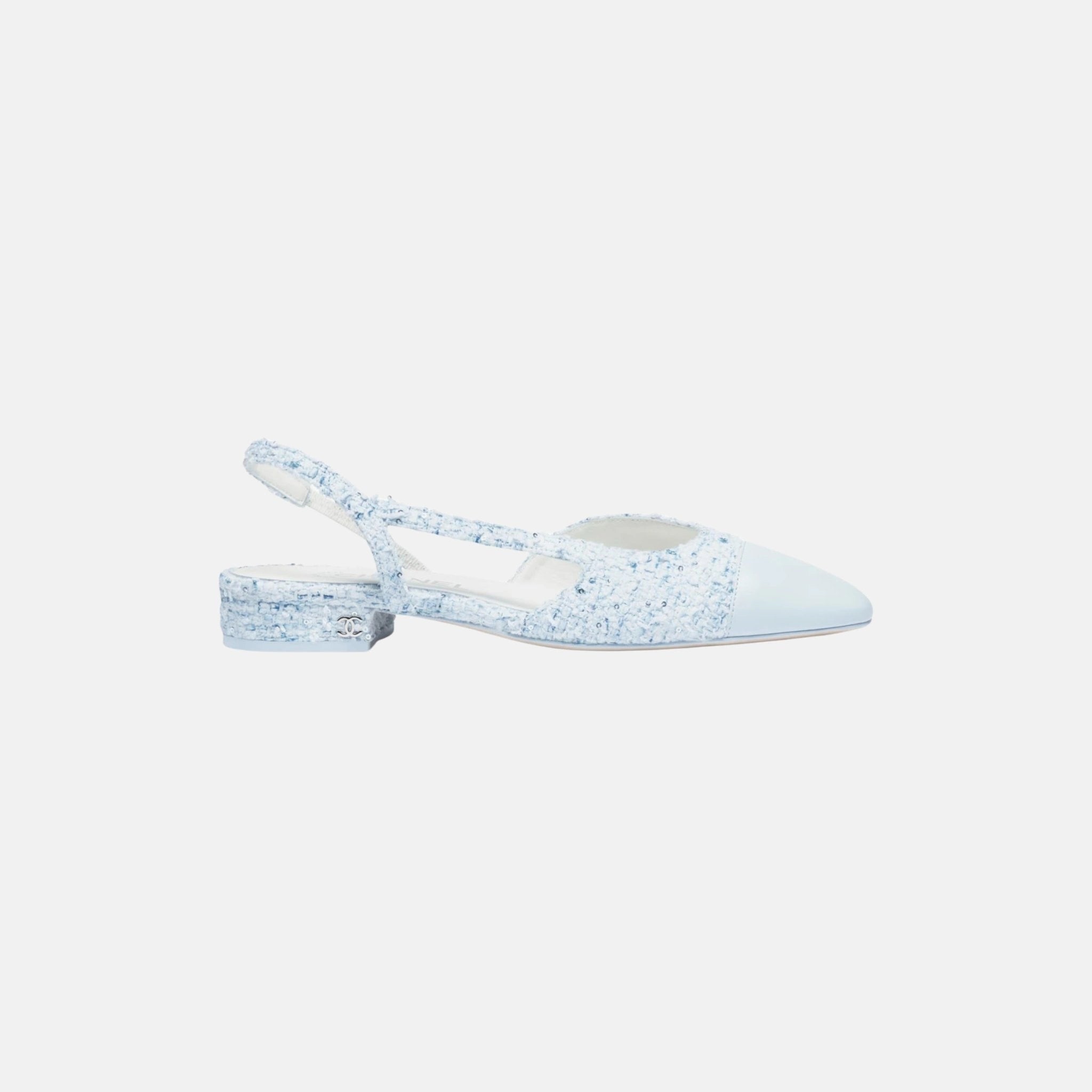 Chanel Slingbacks in Tweed and Lambskin, Side