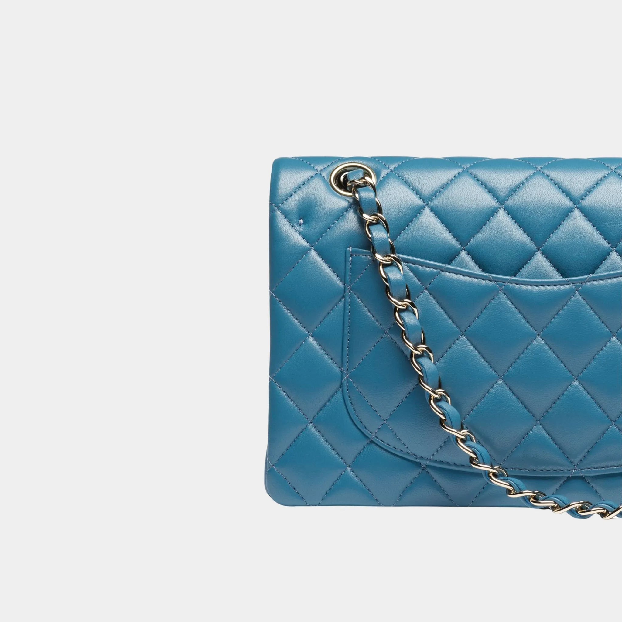 Small Classic Handbag Lambskin Dark Blue