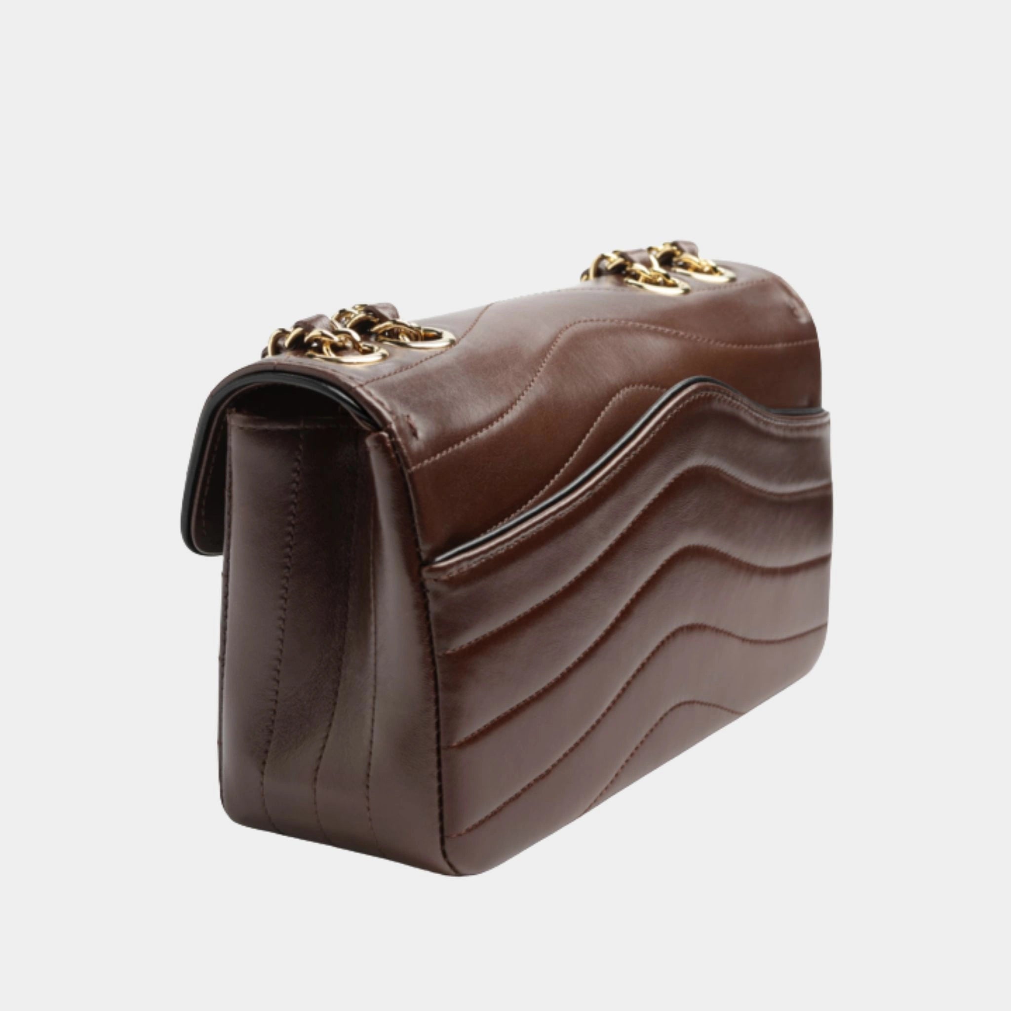 Chanel Small Flap Bag Patinated Lambskin & Gold-Tone Metal Dark Brown