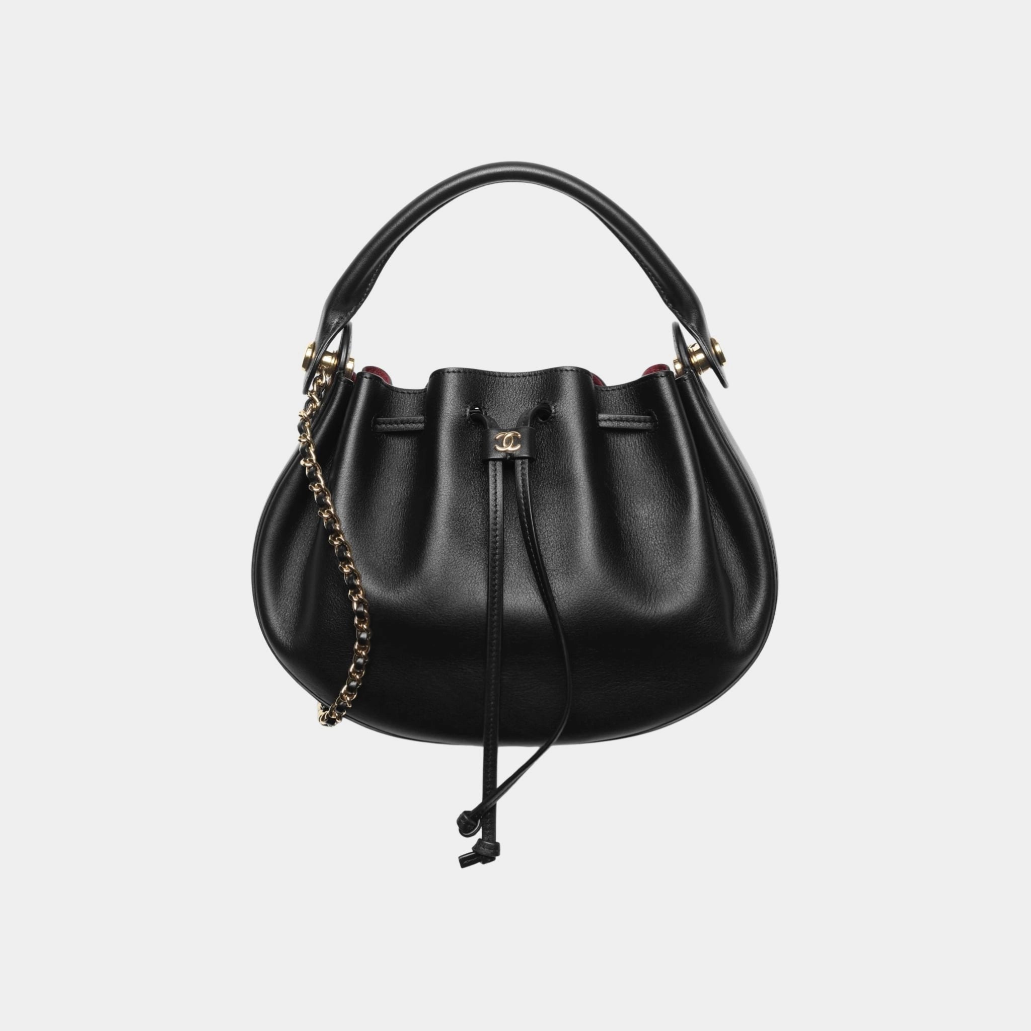 Chanel Small Hobo Bag Calfskin & Gold-Tone Metal Black