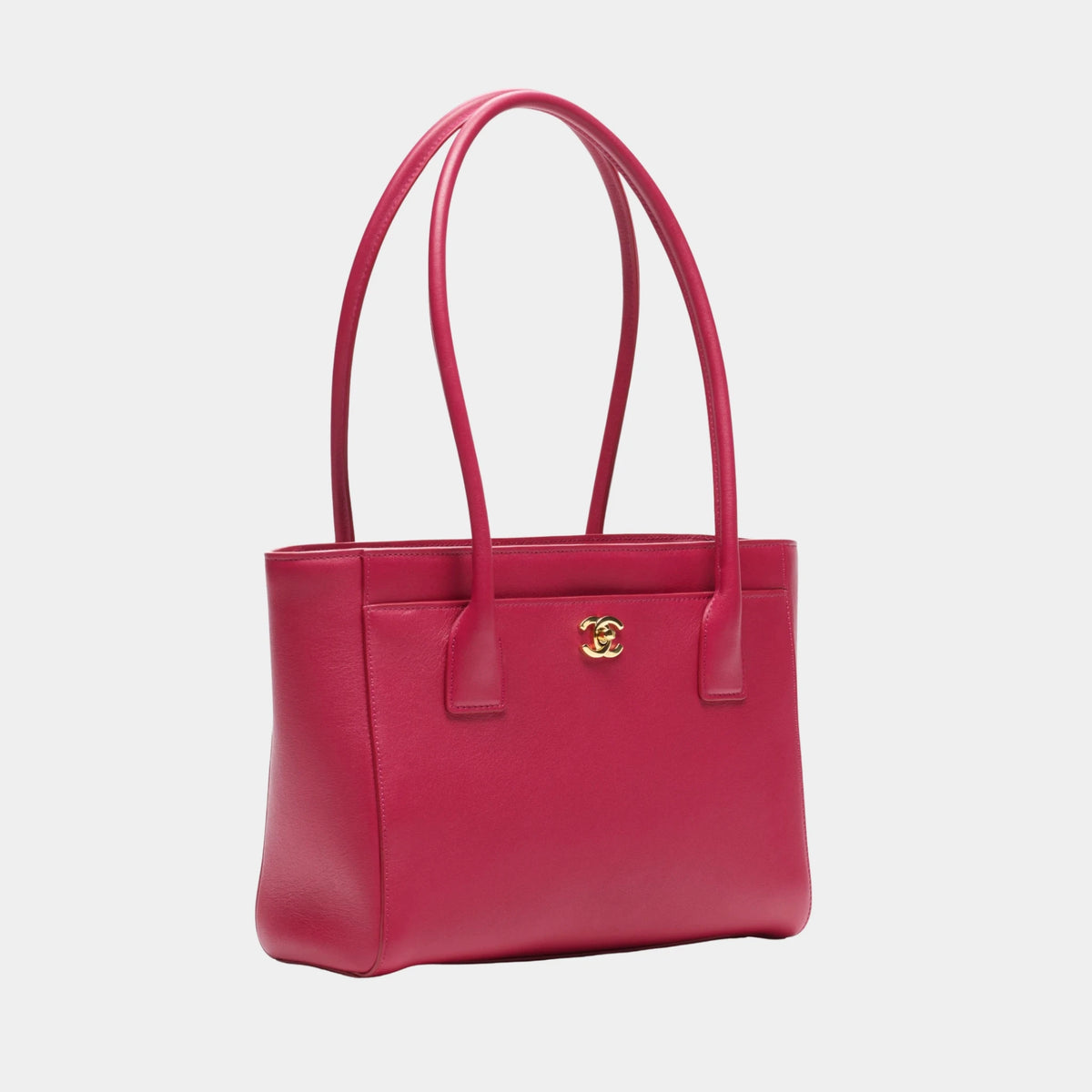 Chanel Small Tote Calfskin & Gold-Tone Metal Fuchsia, front