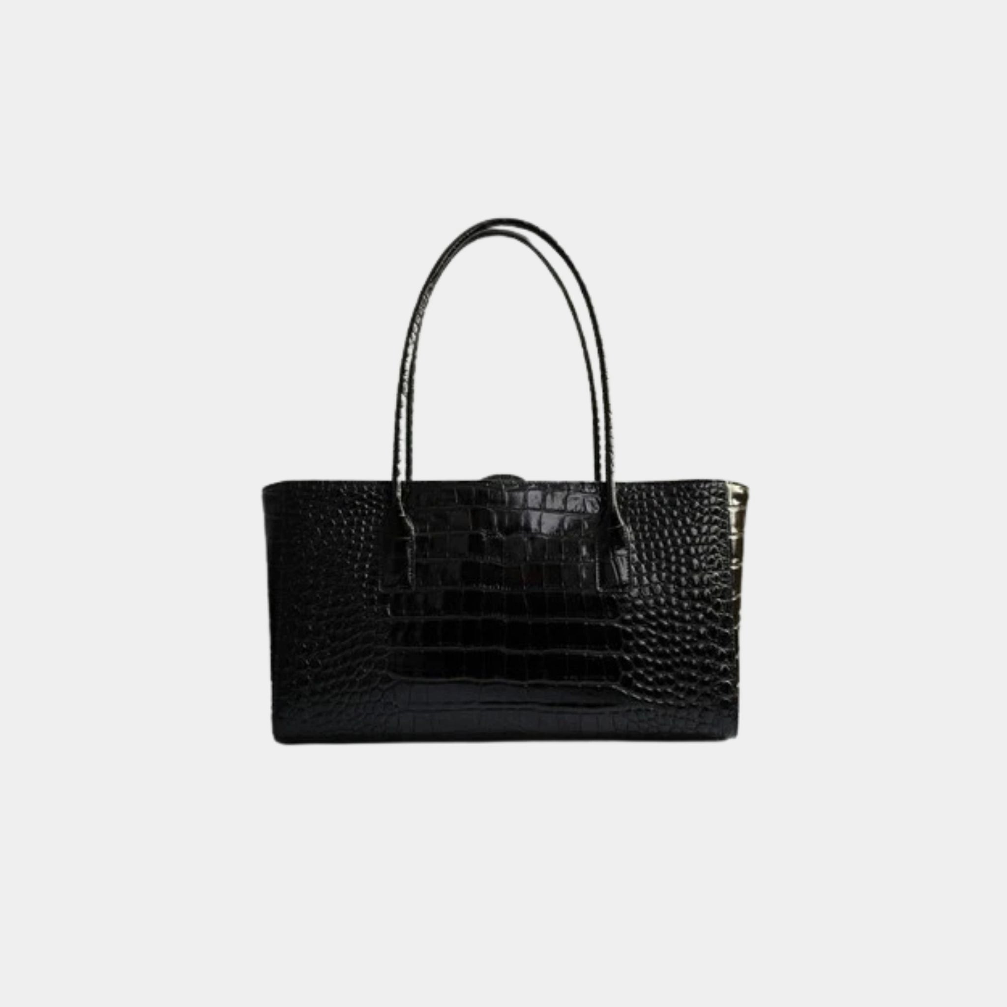 Chanel Small Tote Crocodile Embossed Calfskin & Gold-Tone Metal Black