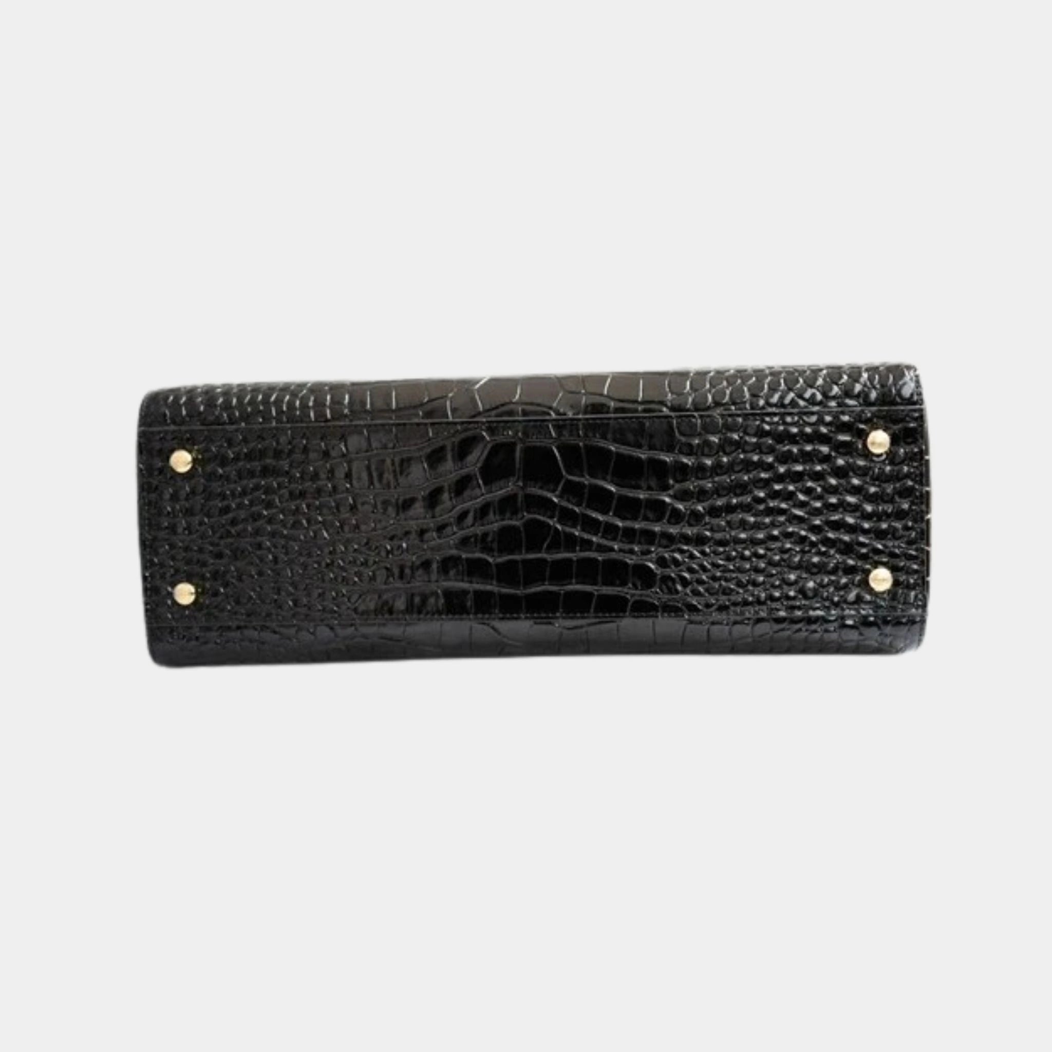 Chanel Small Tote Crocodile Embossed Calfskin & Gold-Tone Metal Black