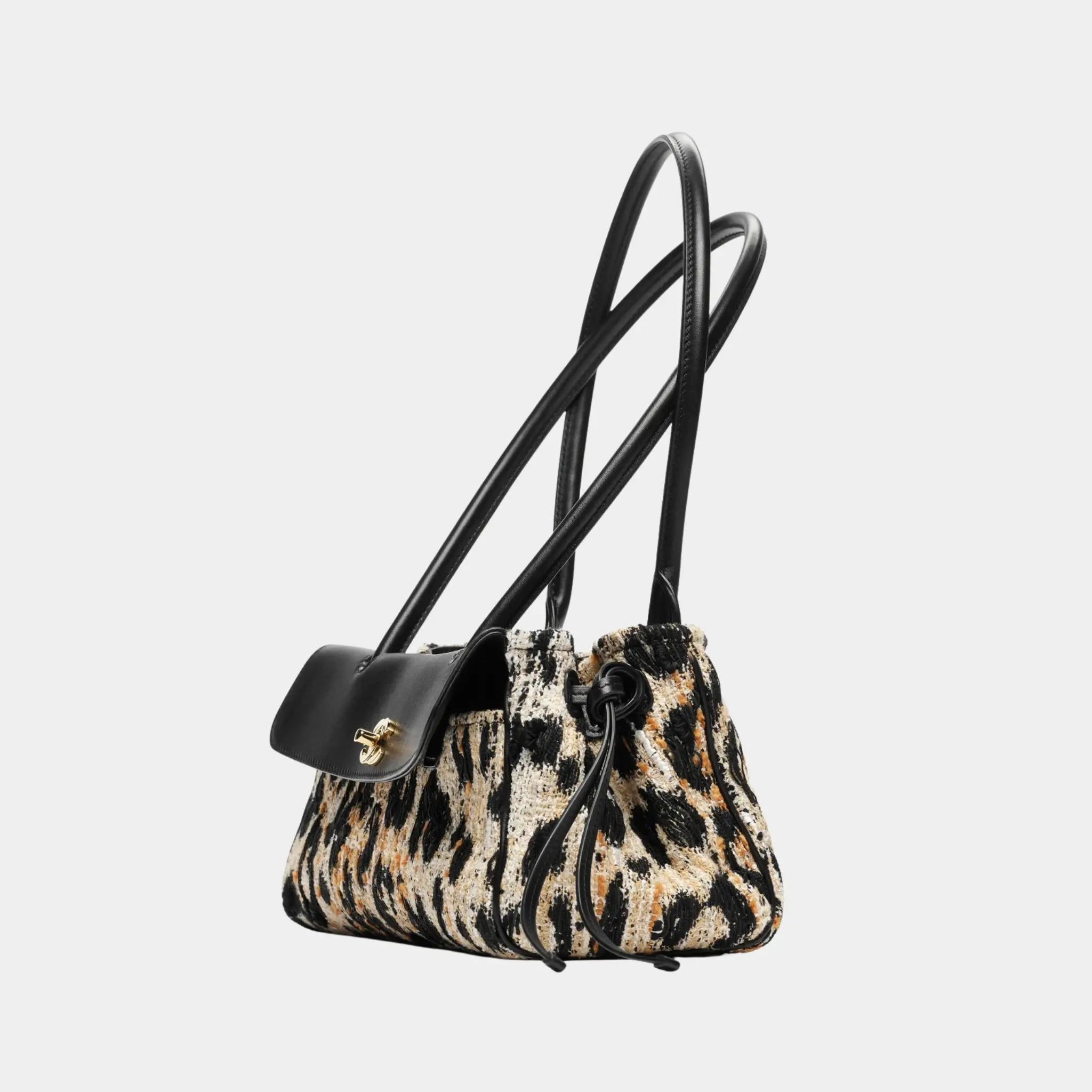 Chanel Small Tote in Tweed Mixed Fibers & Calfskin, Side