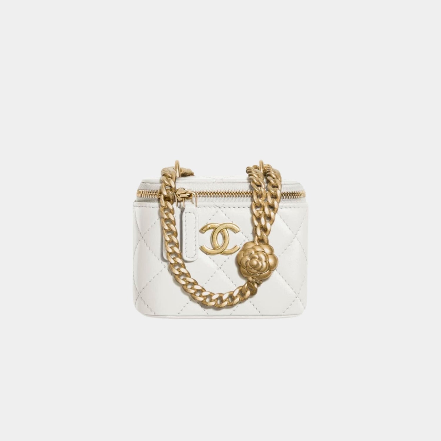 Chanel Small Vanity with Chain in Lambskin, White