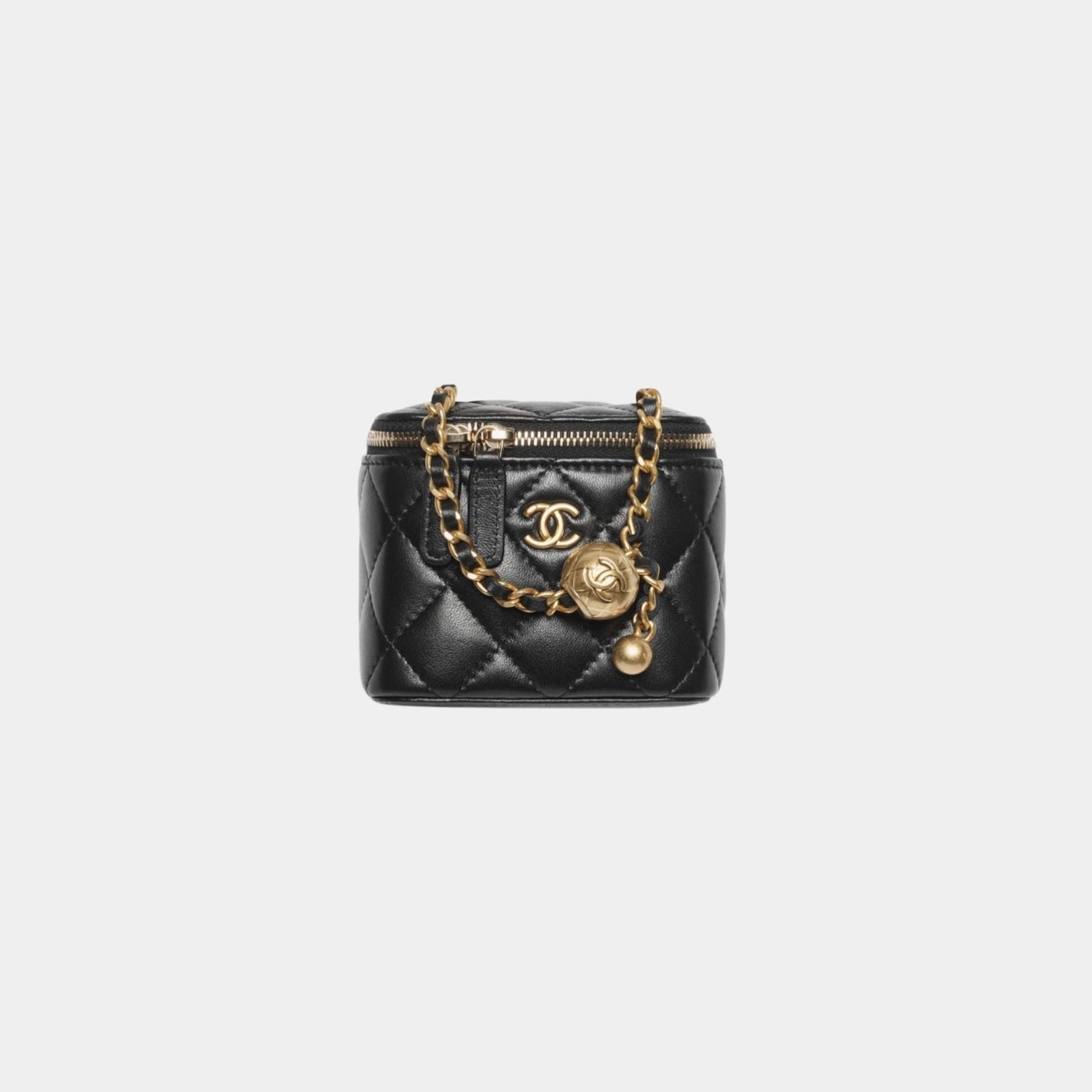 Chanel Small Vanity with Chain in Shiny Lambskin, Black