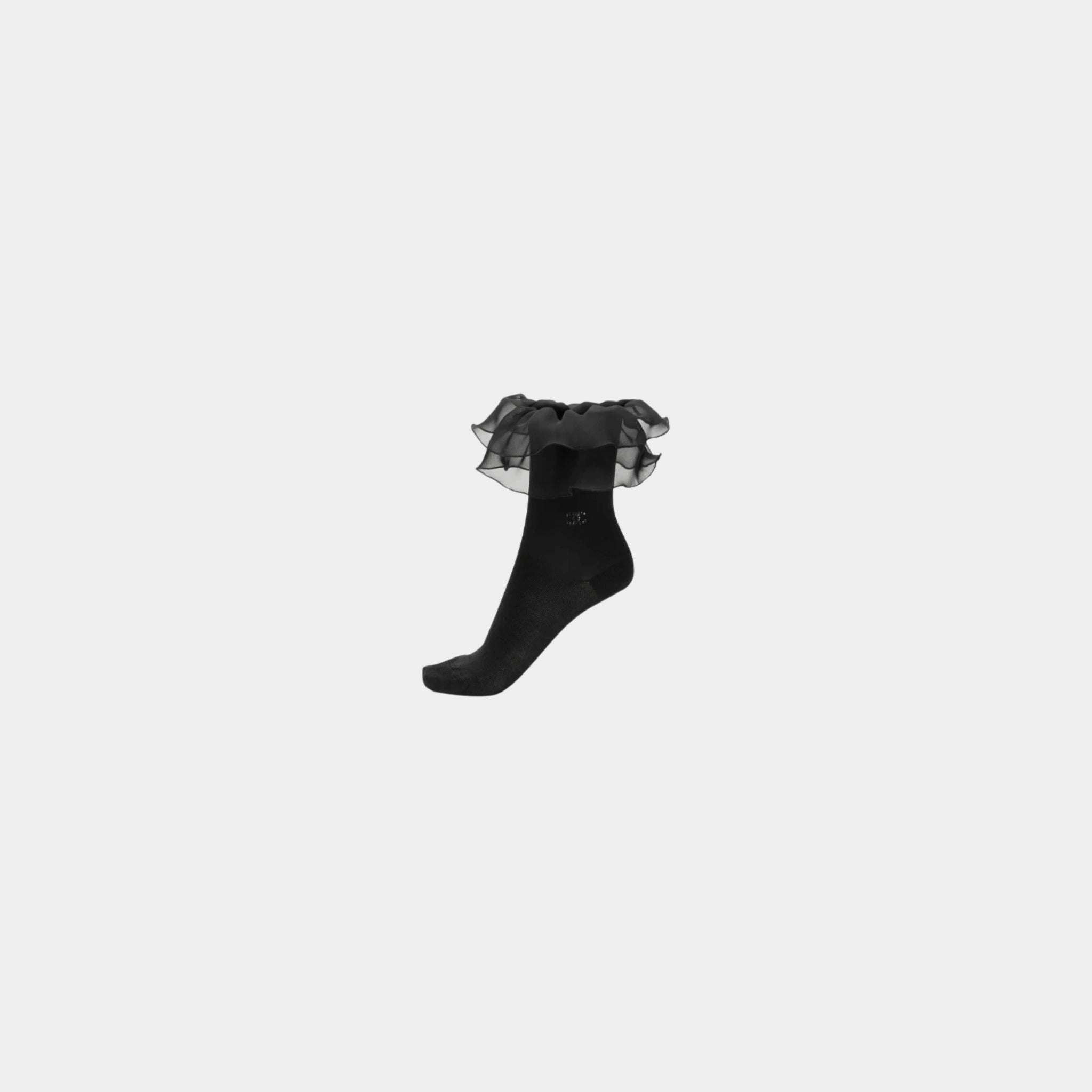 Chanel Socks Silk & cotton Black, Front