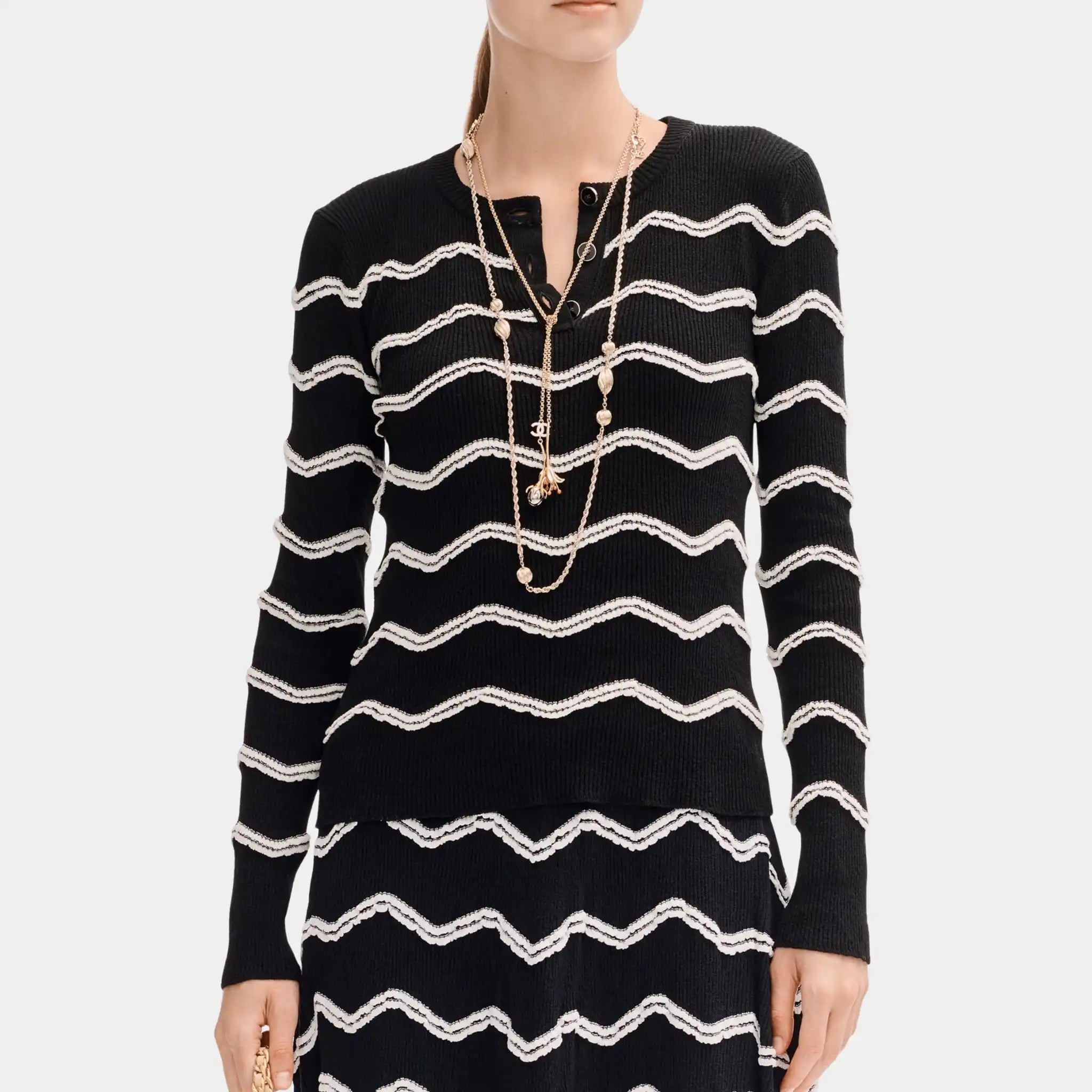 Chanel Sweater in Cotton and Mixed Fibers, Front