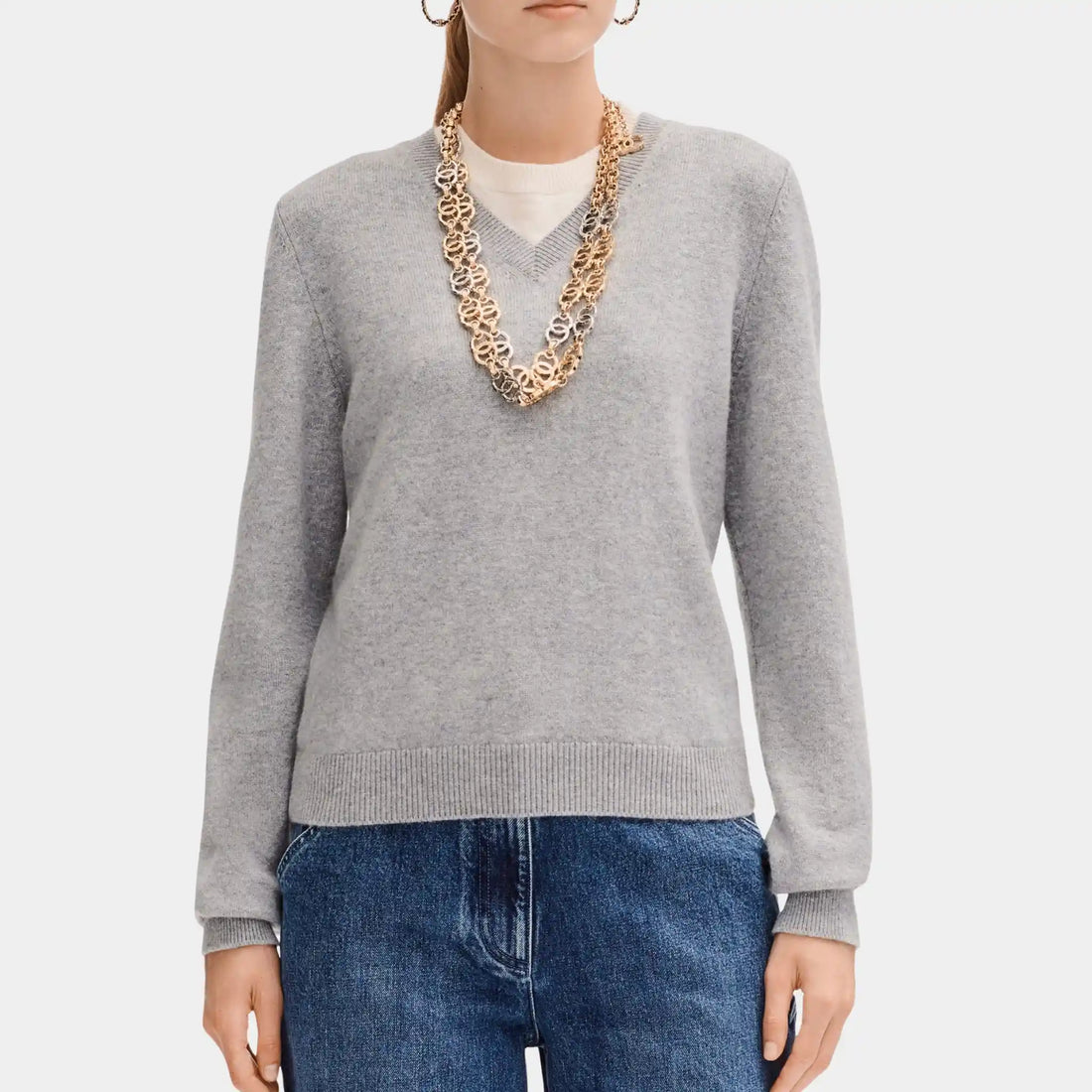 Chanel Sweater in Gray Cashmere, Front