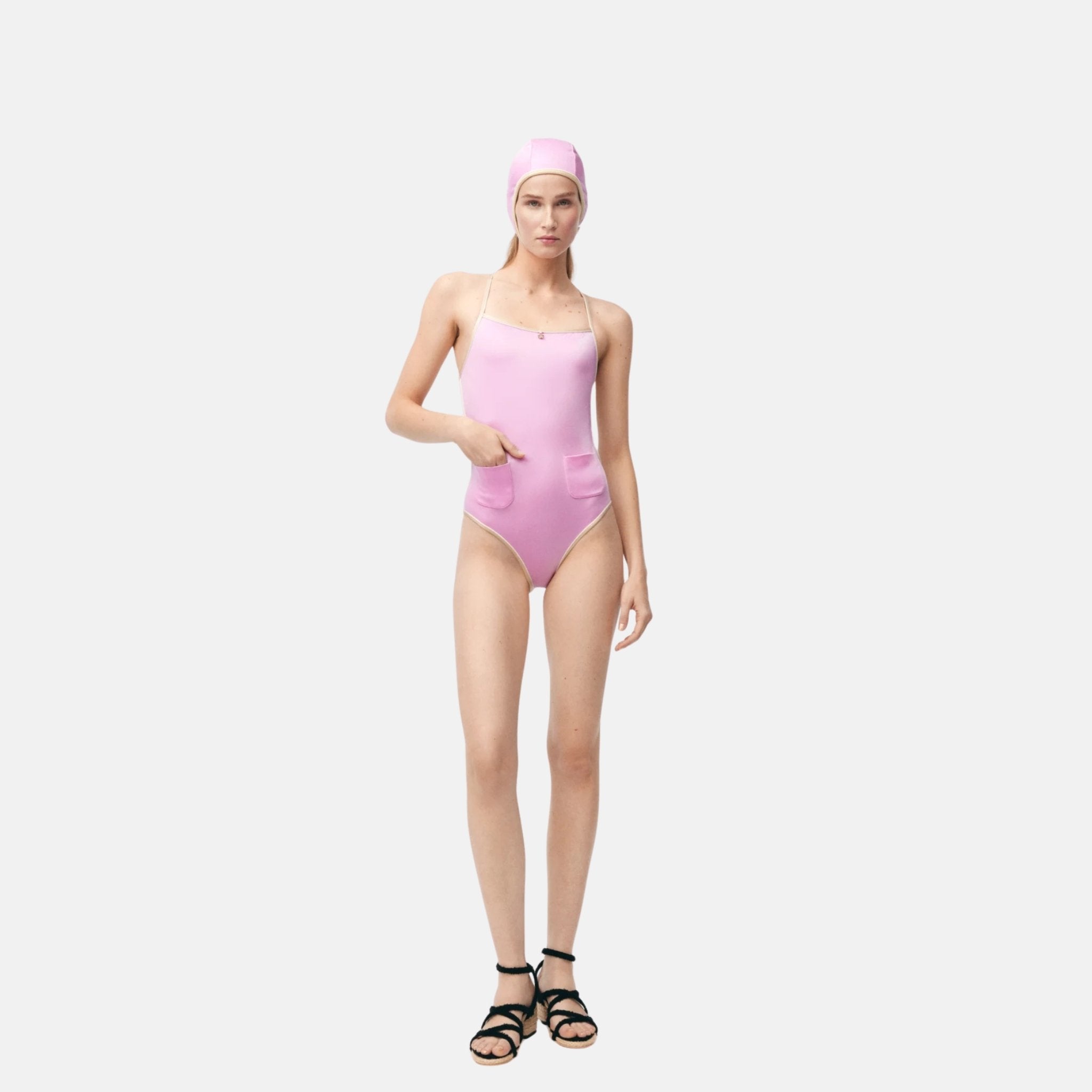 Chanel Swimsuit In Jersey Stretch Coco Beach Collection, Front