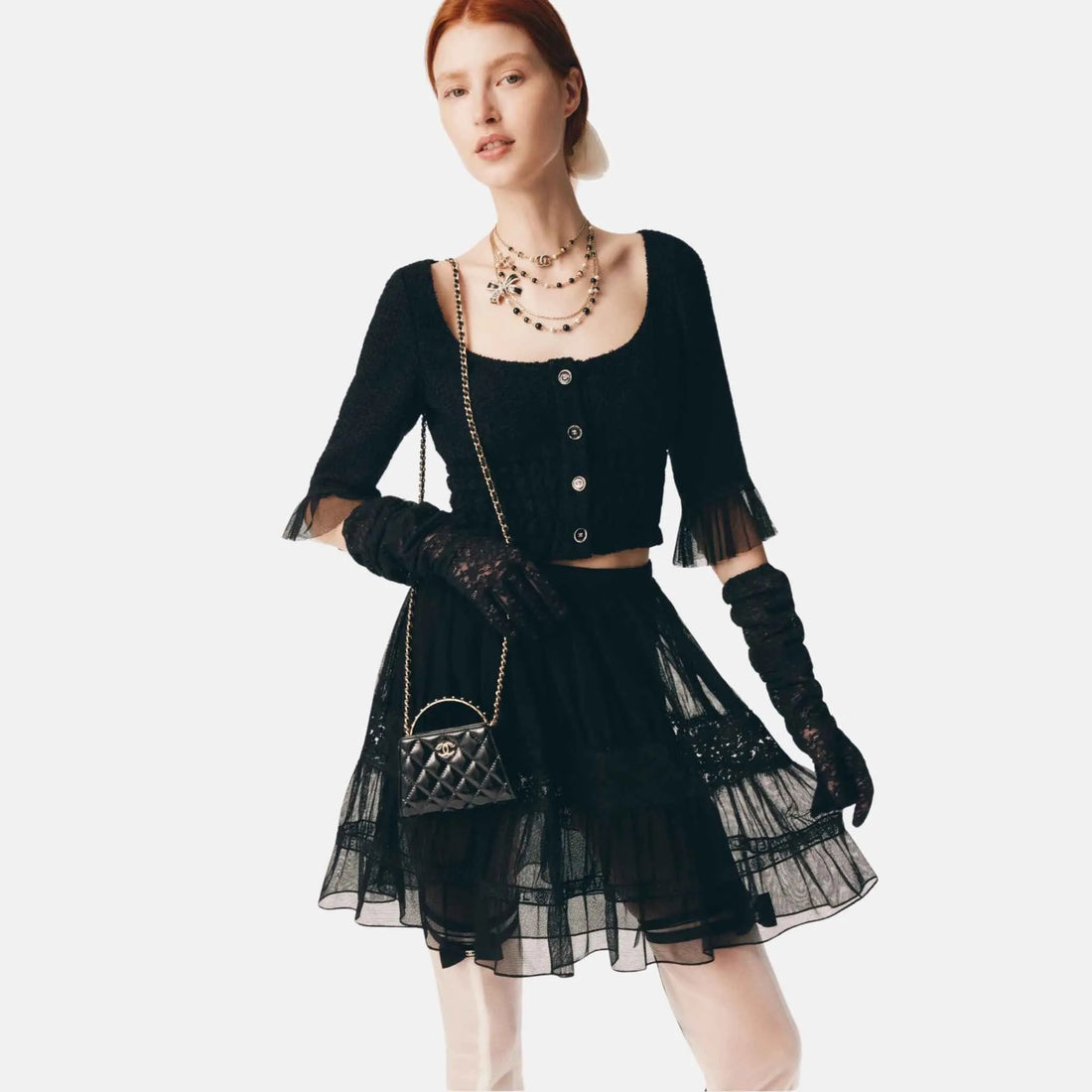 Chanel top in Cotton Tulle, Front