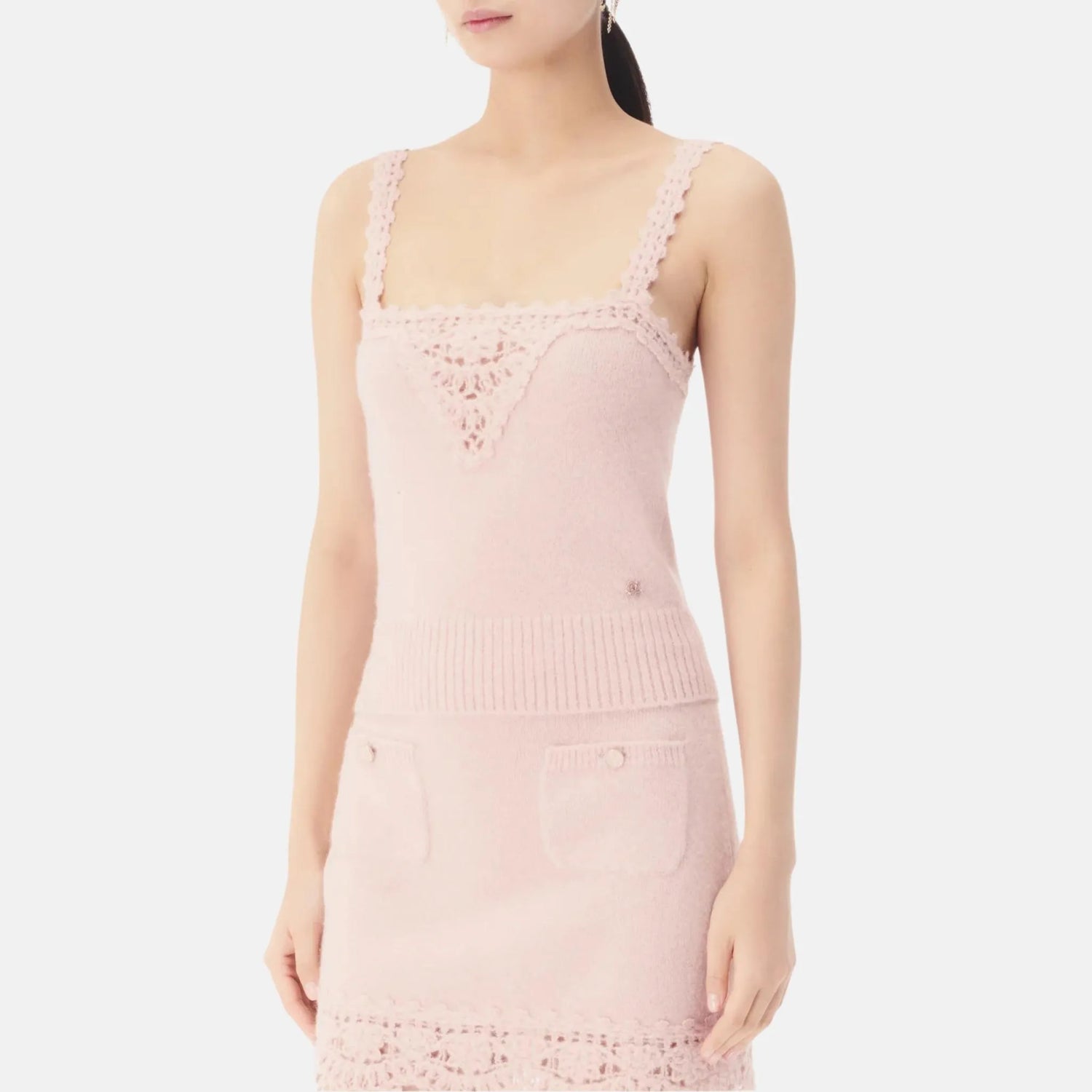 Chanel Top in Embroidered Alpaca and Wool, Close