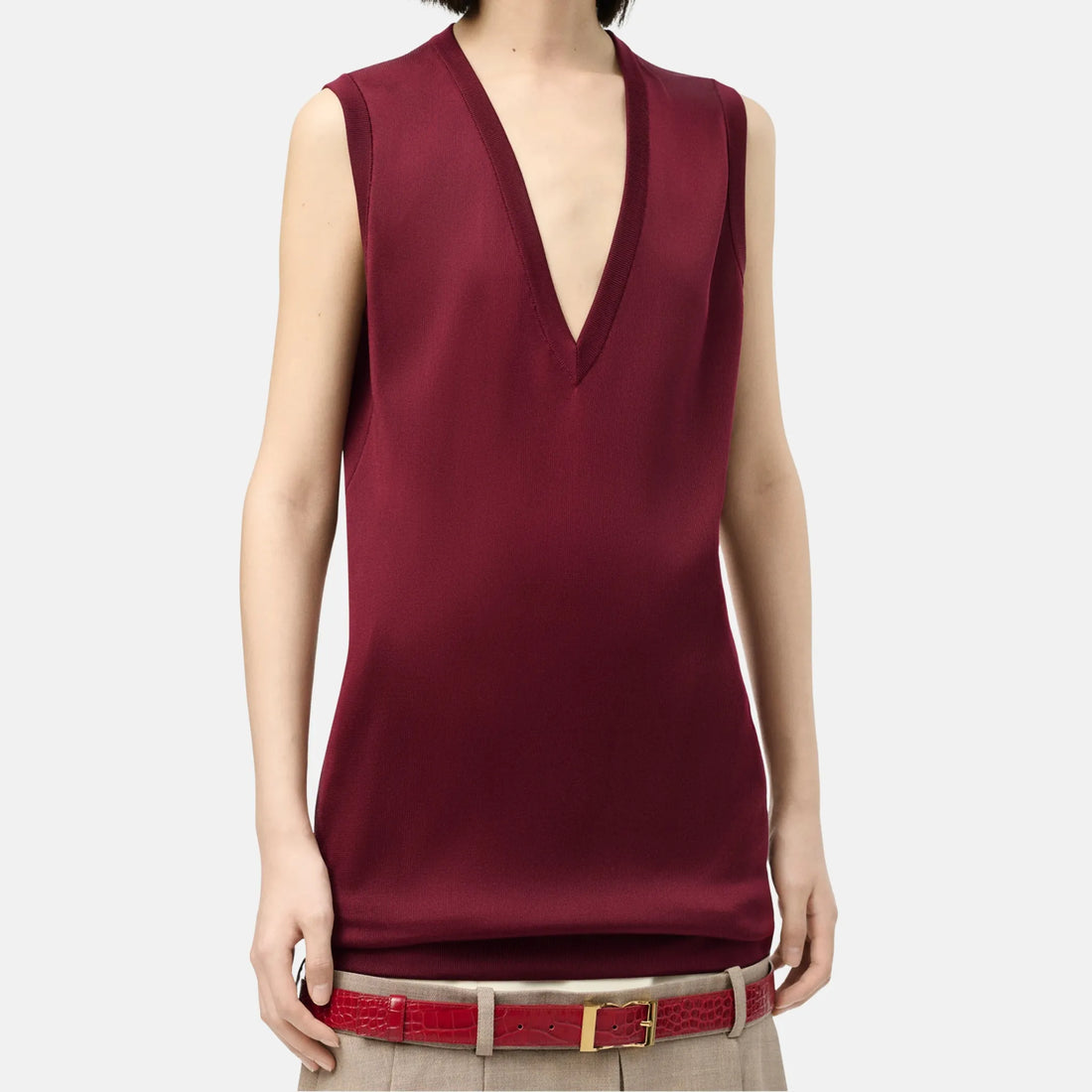 Chanel Top Silk in Burgundy