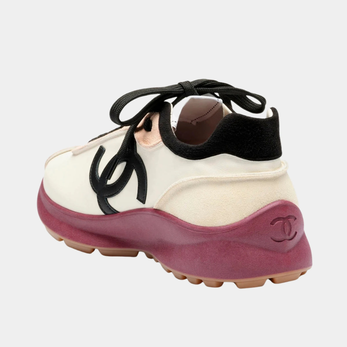 Trainers Calfskin & Suede Calfskin White Light Pink & Black