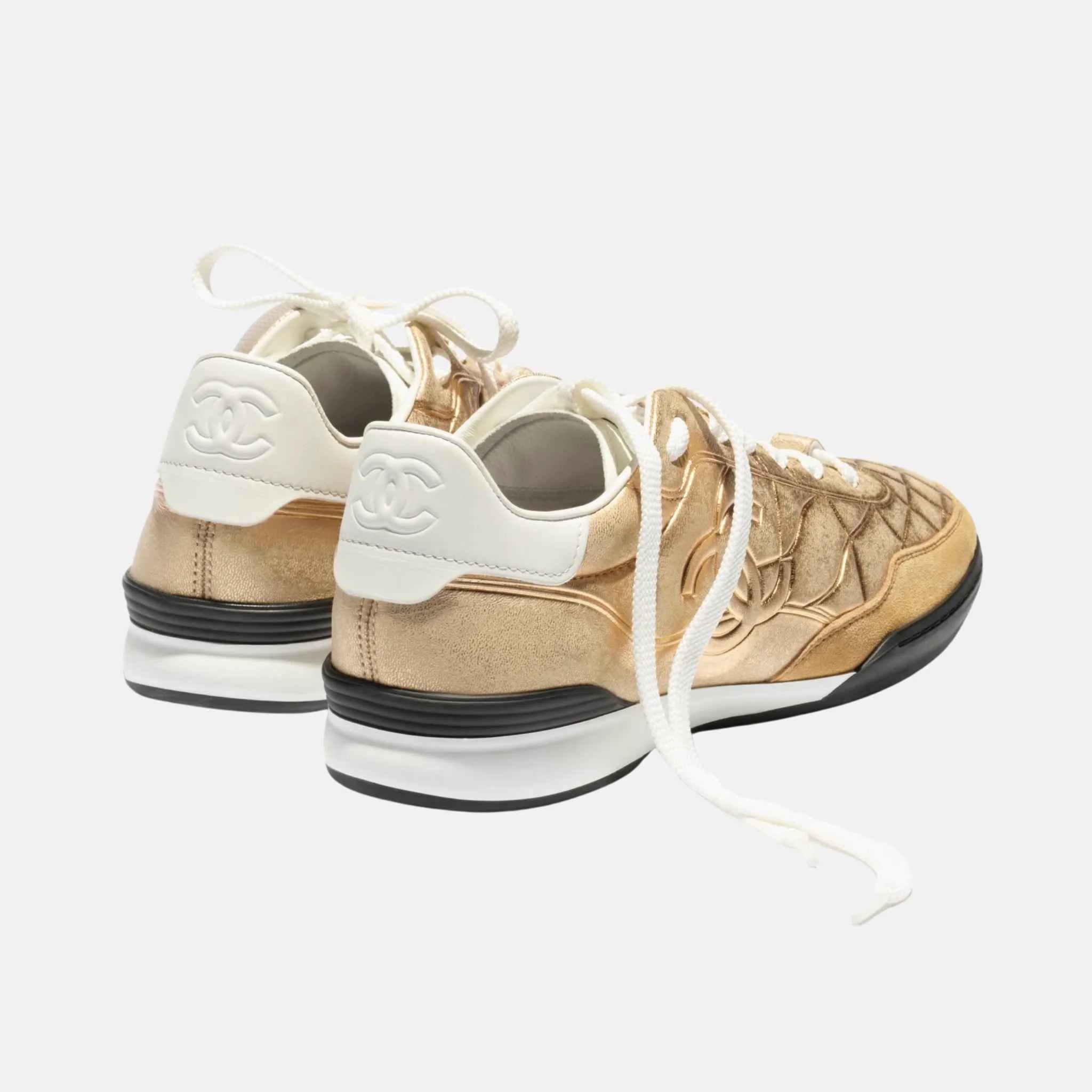 Chanel Trainers in Laminated Lambskin and Suede Calfskin, Back