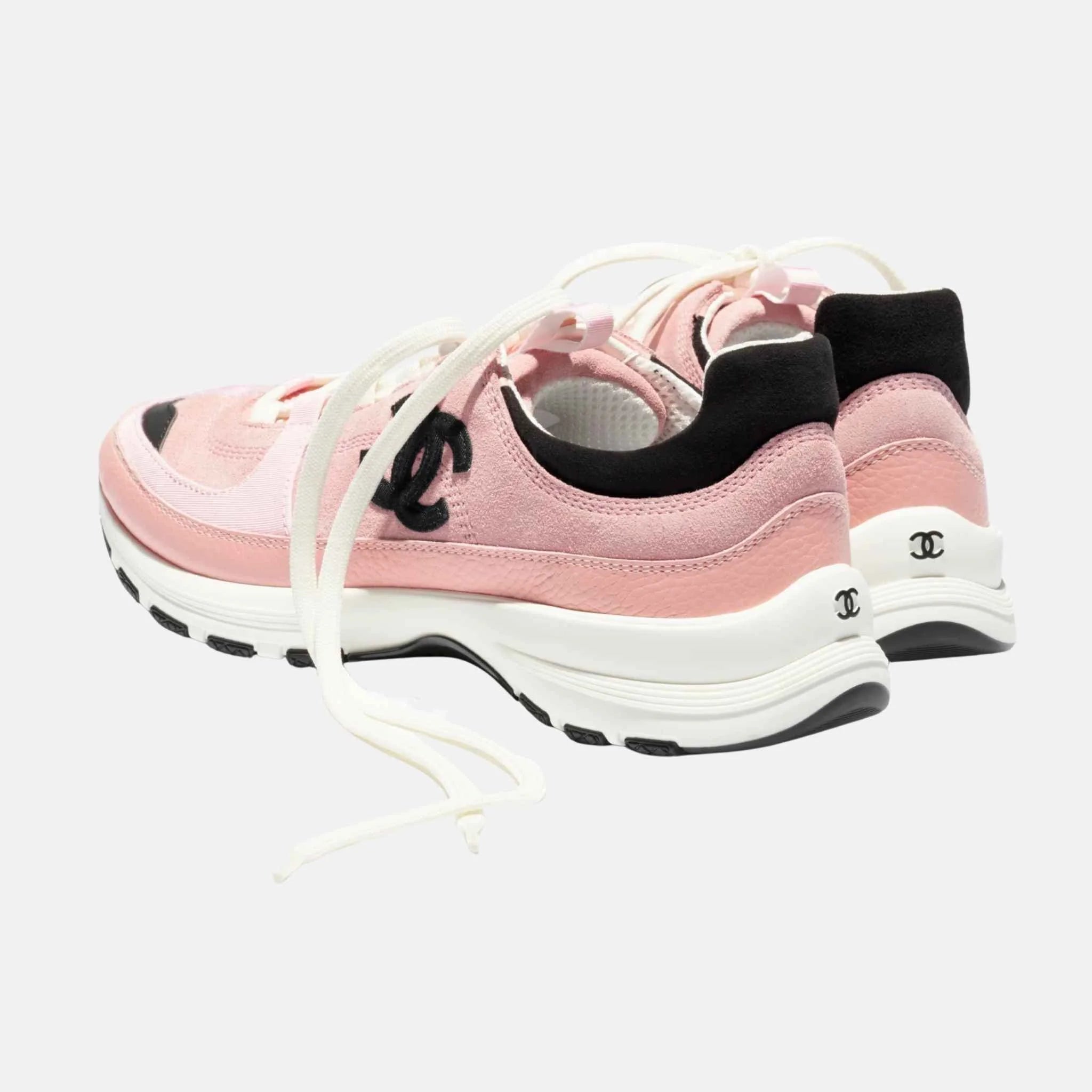 Trainers in Suede Calfskin Calfskin and Grosgrain