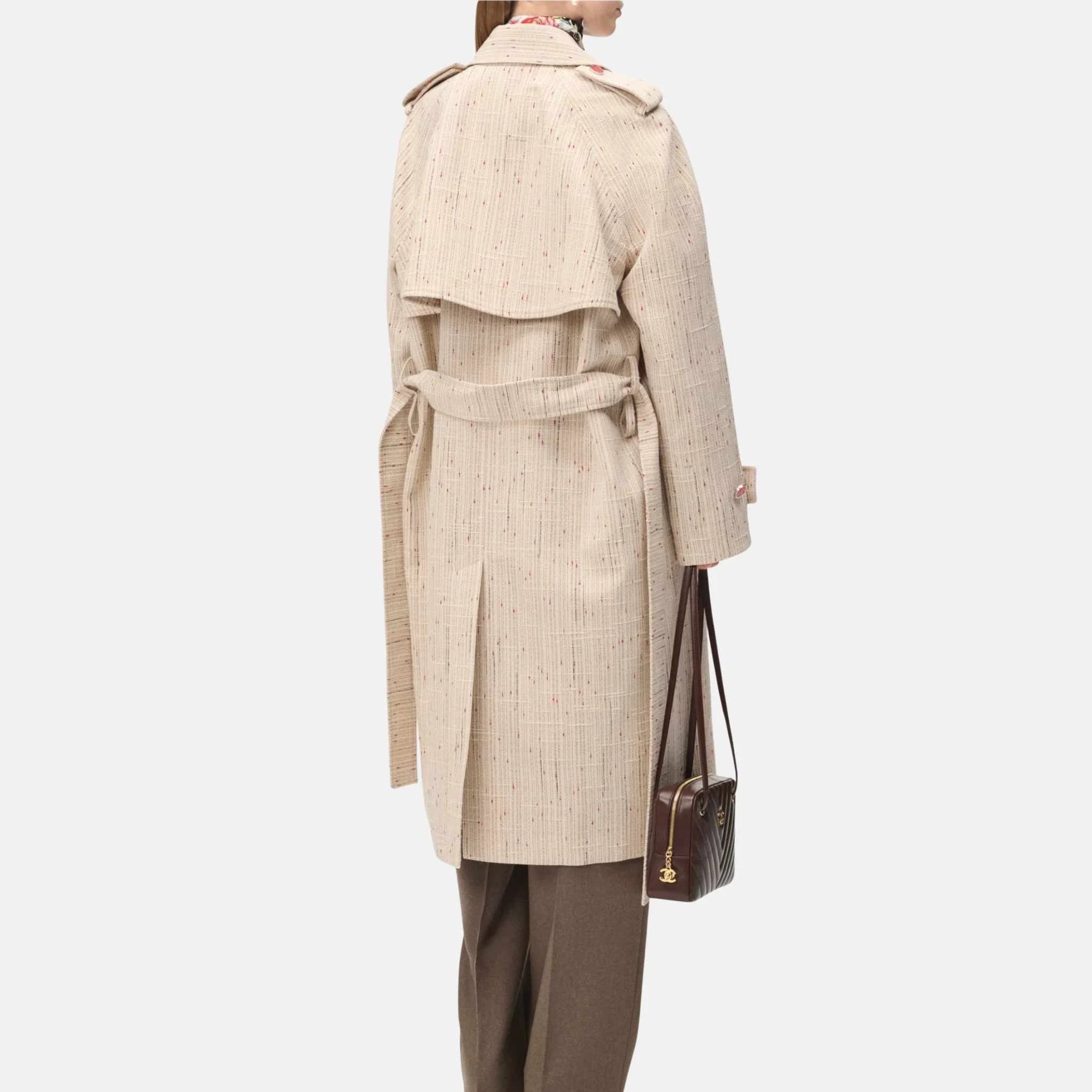 Chanel Trench Coat Cotton in Silk Mixed Fibers, Back