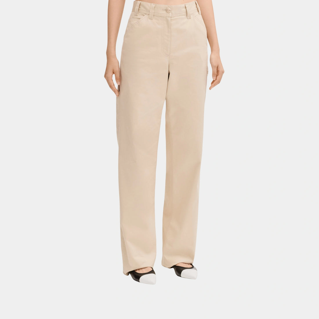 Chanel Trousers in Gabardine Beige, Front