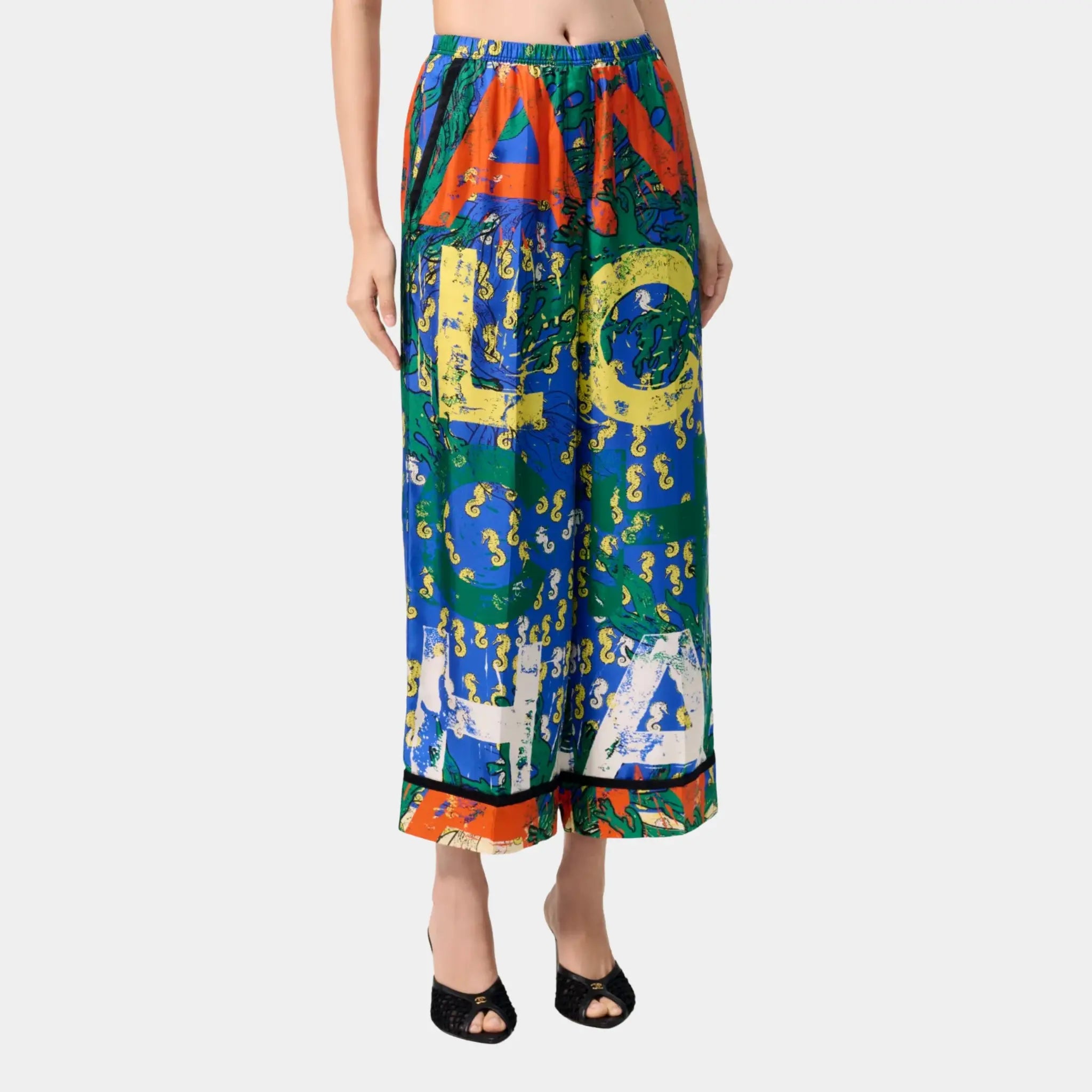 Chanel Trousers in Multicolour Silk, Front