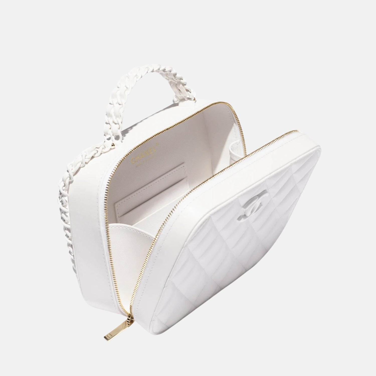 Chanel Vanity Case In Lambskin & Lacquered Metal, Inside