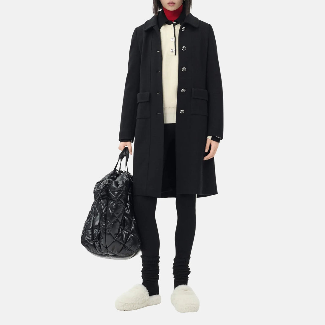 Chanel Wool Coat in Black