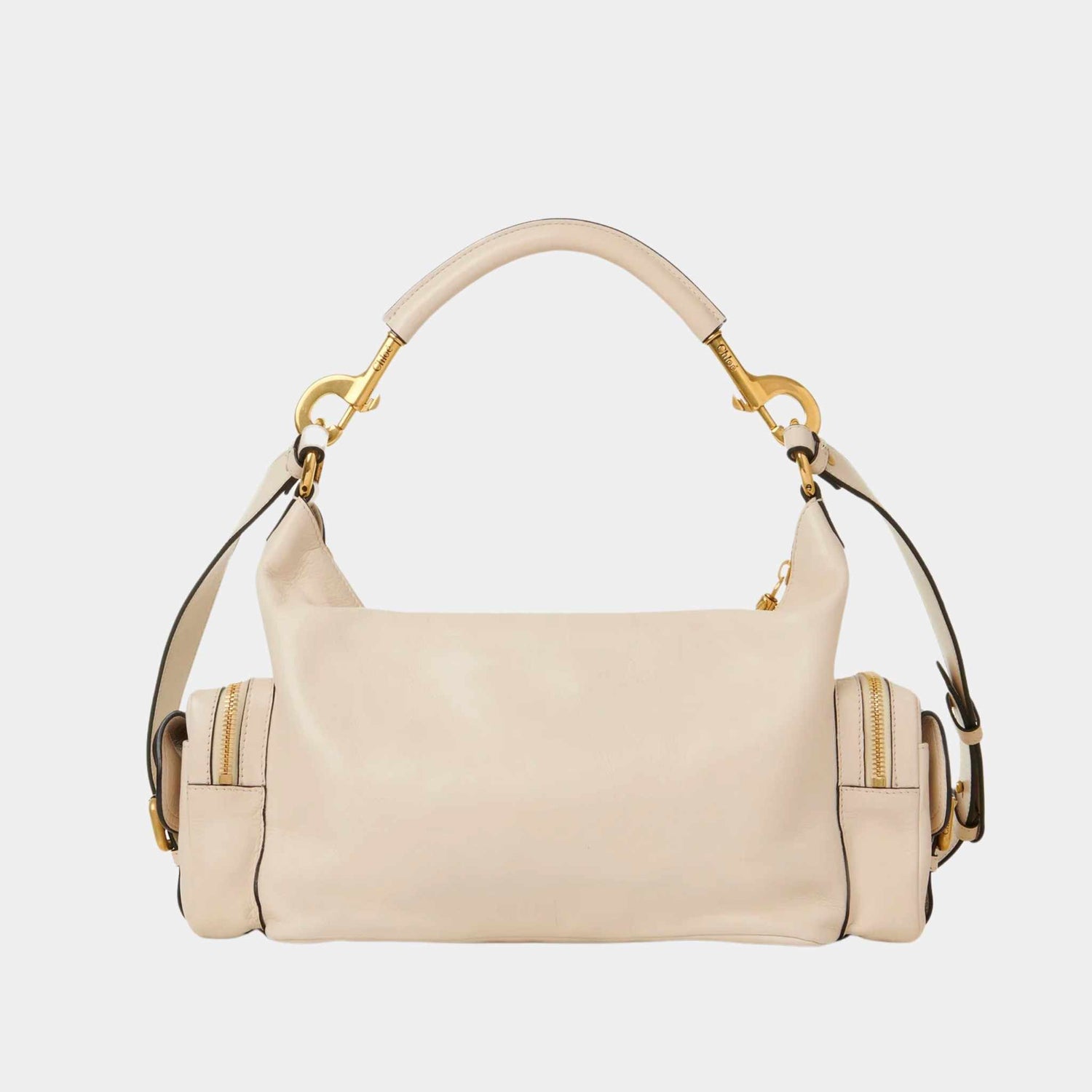 Chloe Camera Bag in Shiny Leather, Sweet Beige, Back