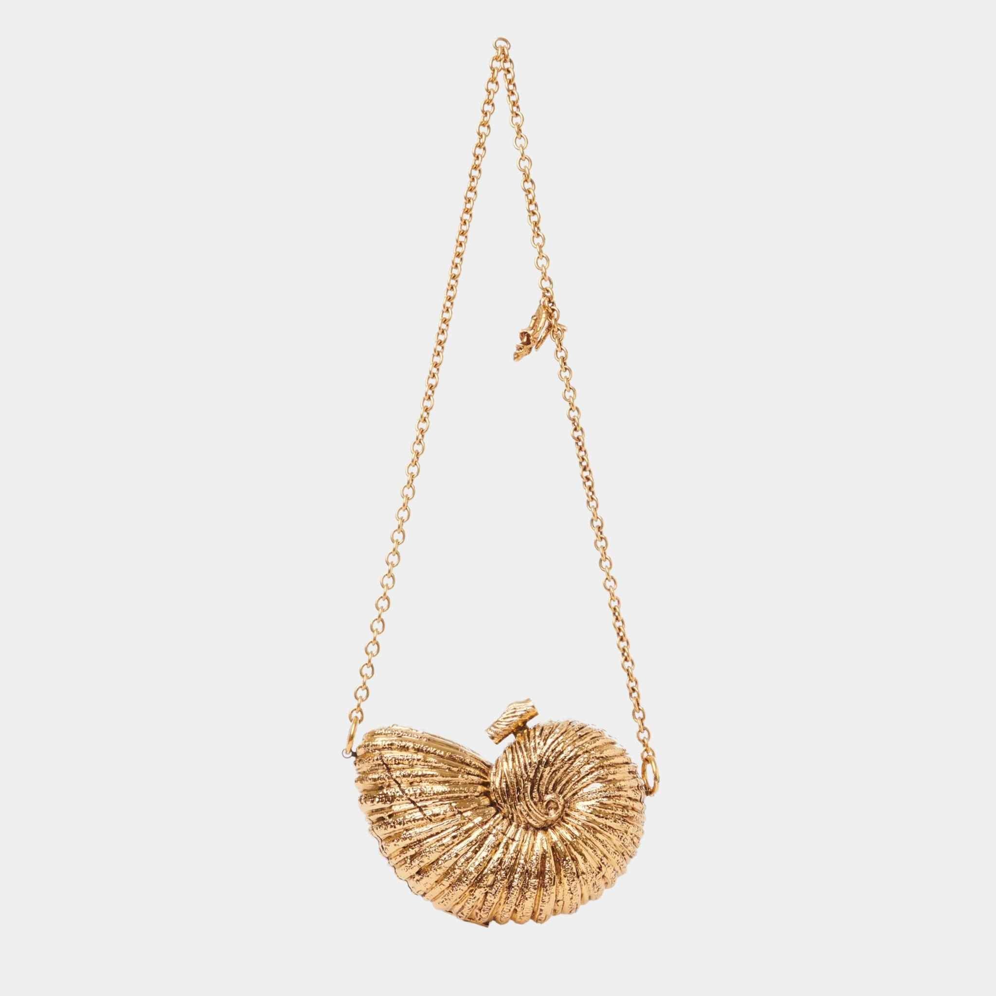 Chloe Sea Treasures Shell Minaudière in Metal, Back