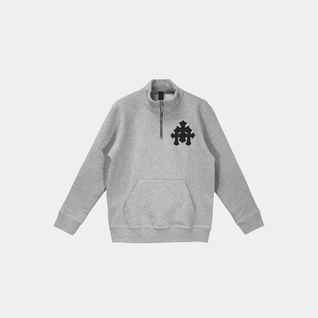 Chrome Hearts Grey Quarter Zip Crewneck, Front