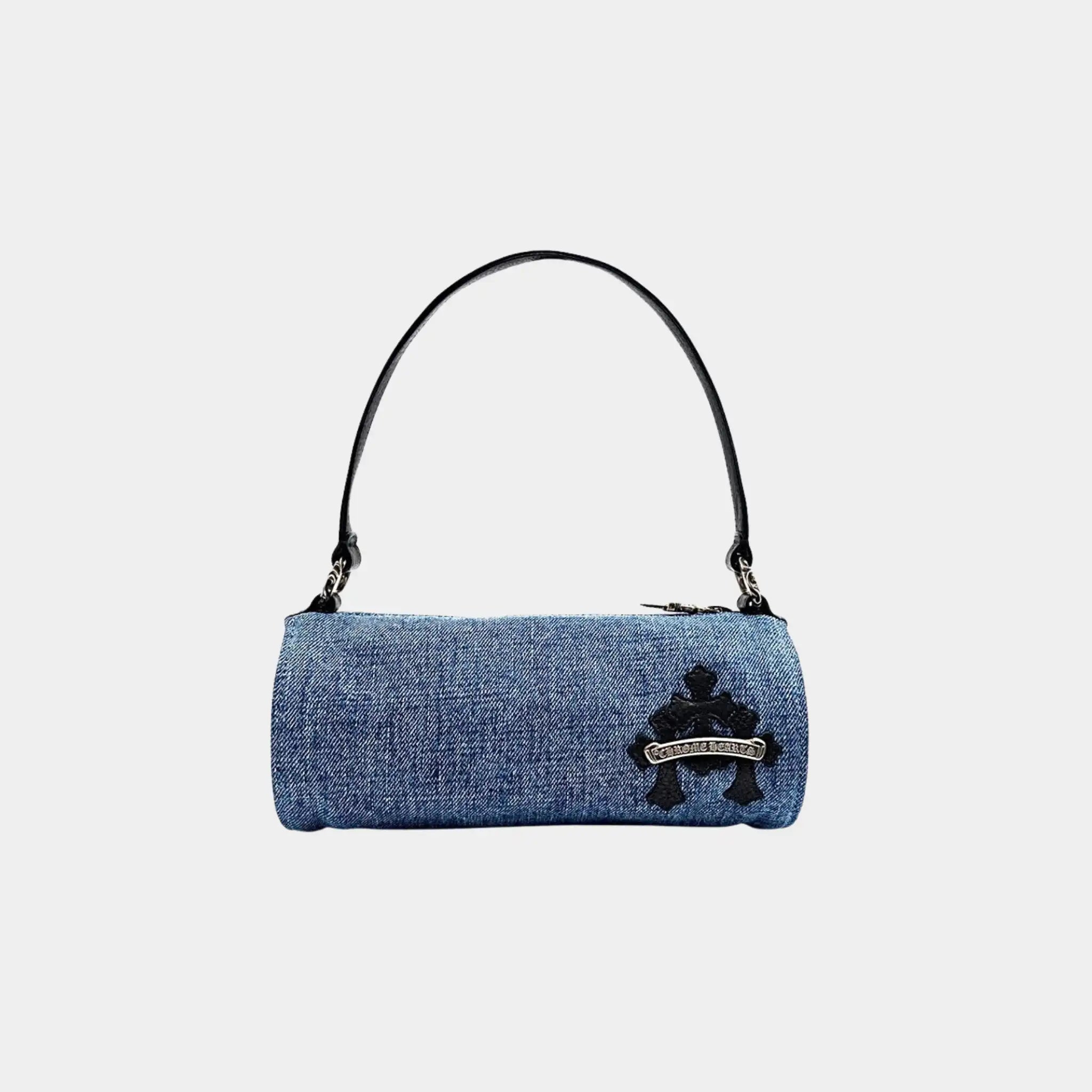 Chrome Hearts Mini JoJo Bag in Denim & Black, Front