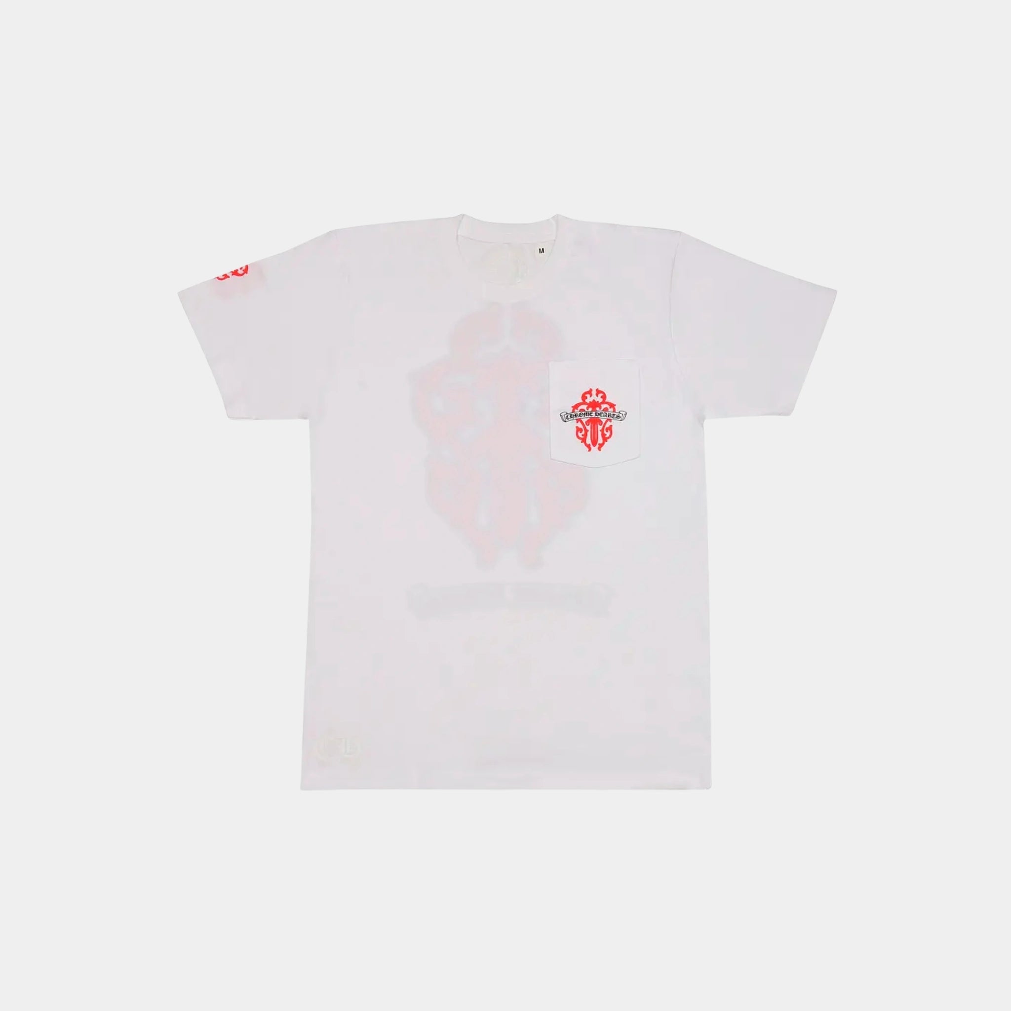 Chrome Hearts White & Red Dagger Pocket Tee, Front