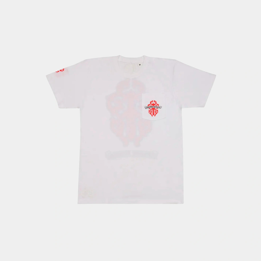 Chrome Hearts White & Red Dagger Pocket Tee, Front