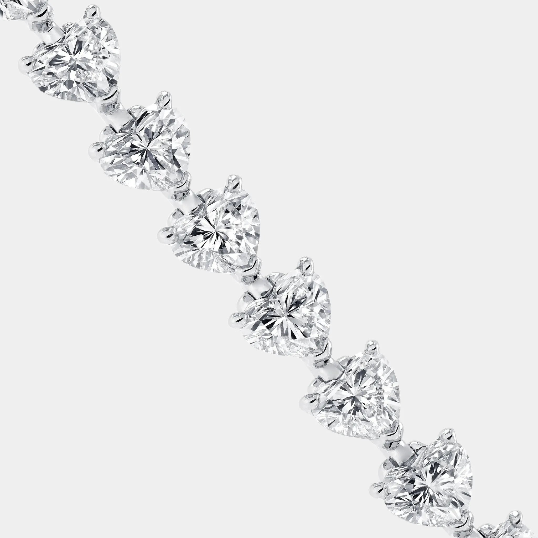Classic Graff Heart Shape Diamond Bracelet, Close